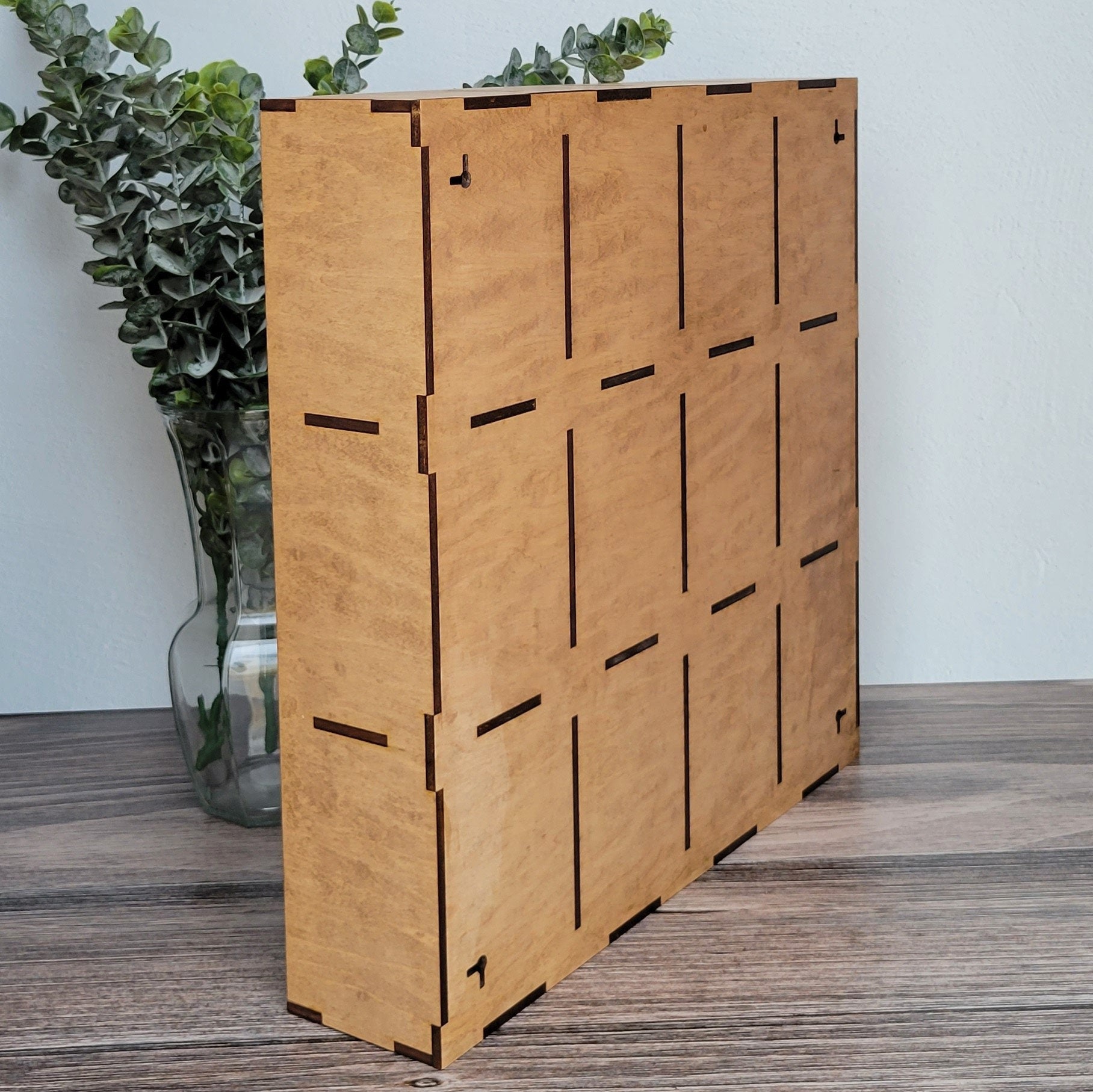 12 Compartment Wooden Display Shelf - 3.75x5 - Trinket Shelf - Curio Cabinet