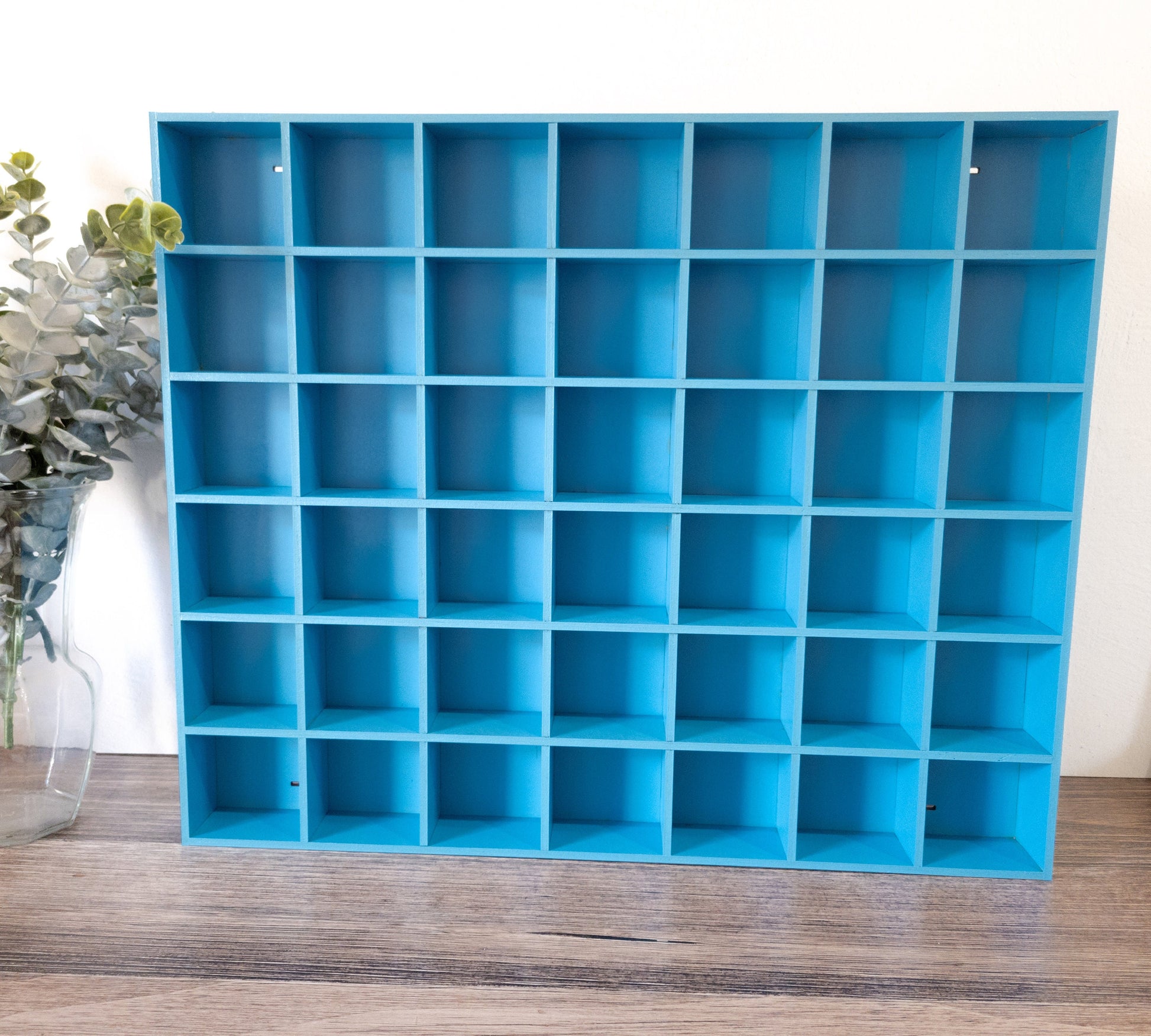 42 Compartment Wooden Display Shelf 3"x3"