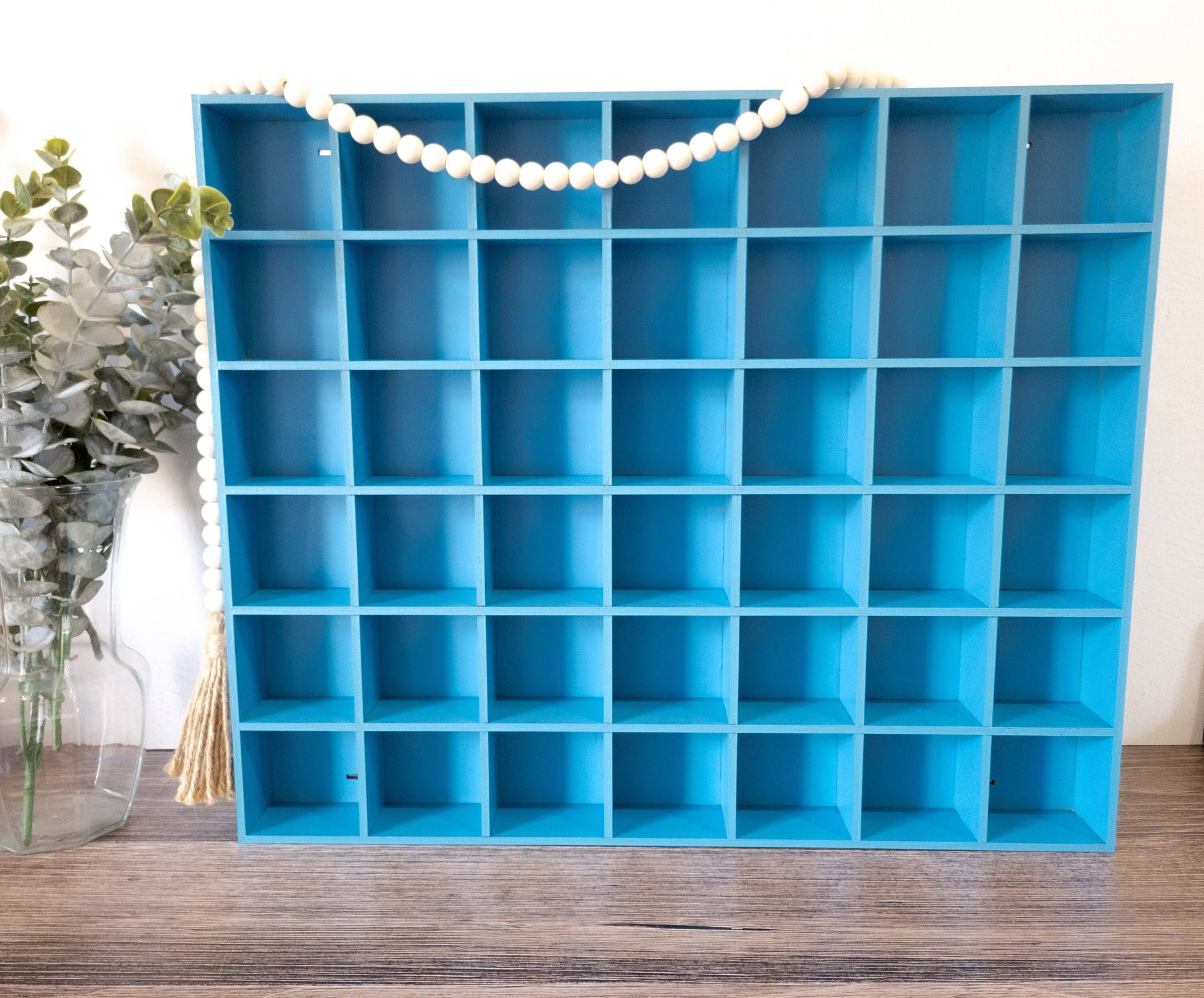 42 Compartment Wooden Display Shelf 3"x3"