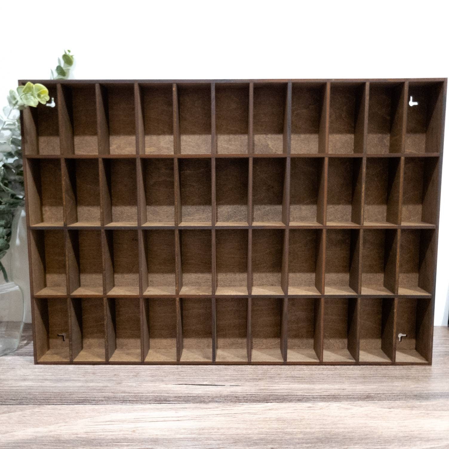 44 Compartment Wooden Display Shelf - 4x2 - Trinket Shelf - Curio Cabinet