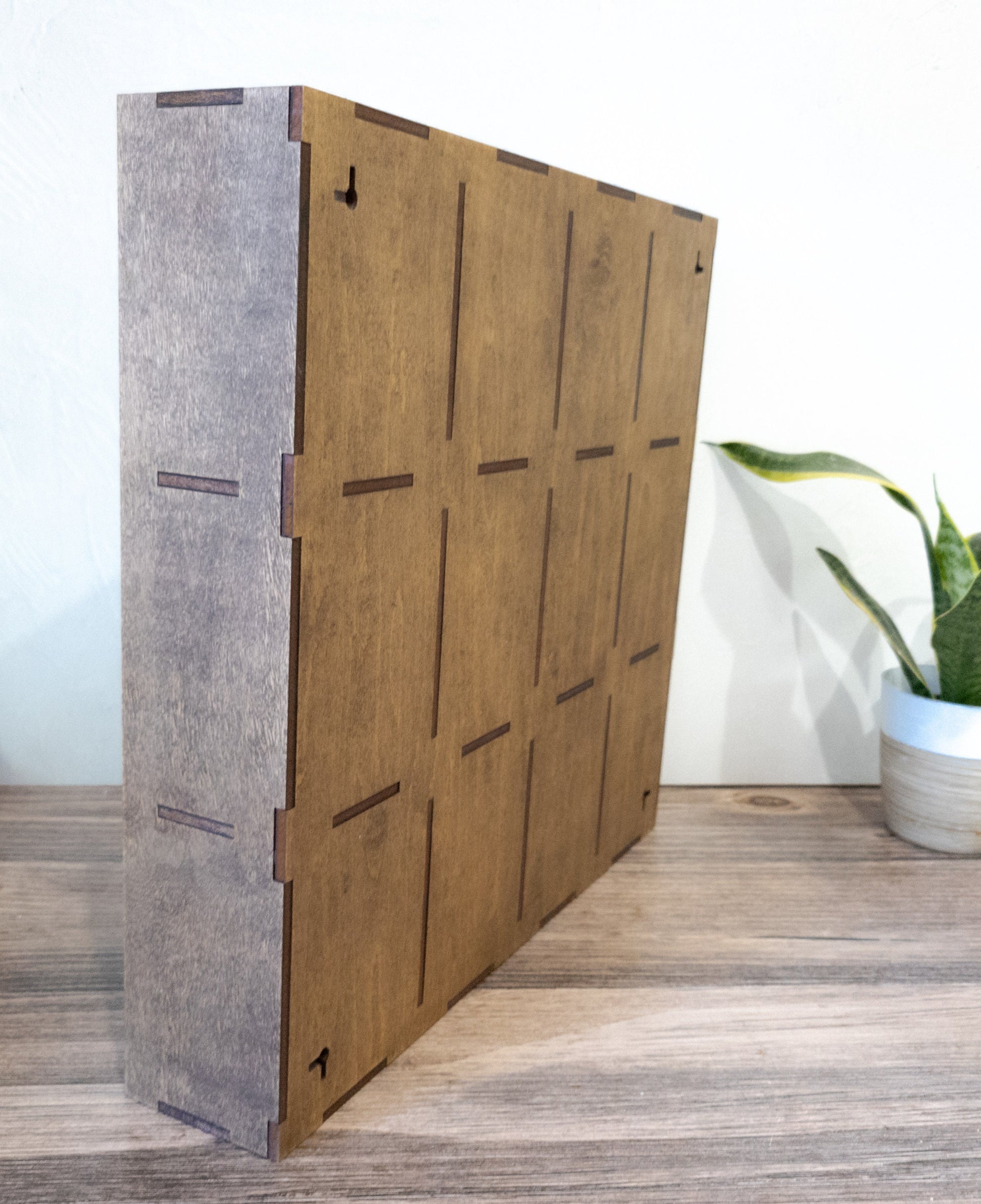 12 Compartment Wooden Display Shelf- 5x4 - Trinket Shelf - Curio Cabinet