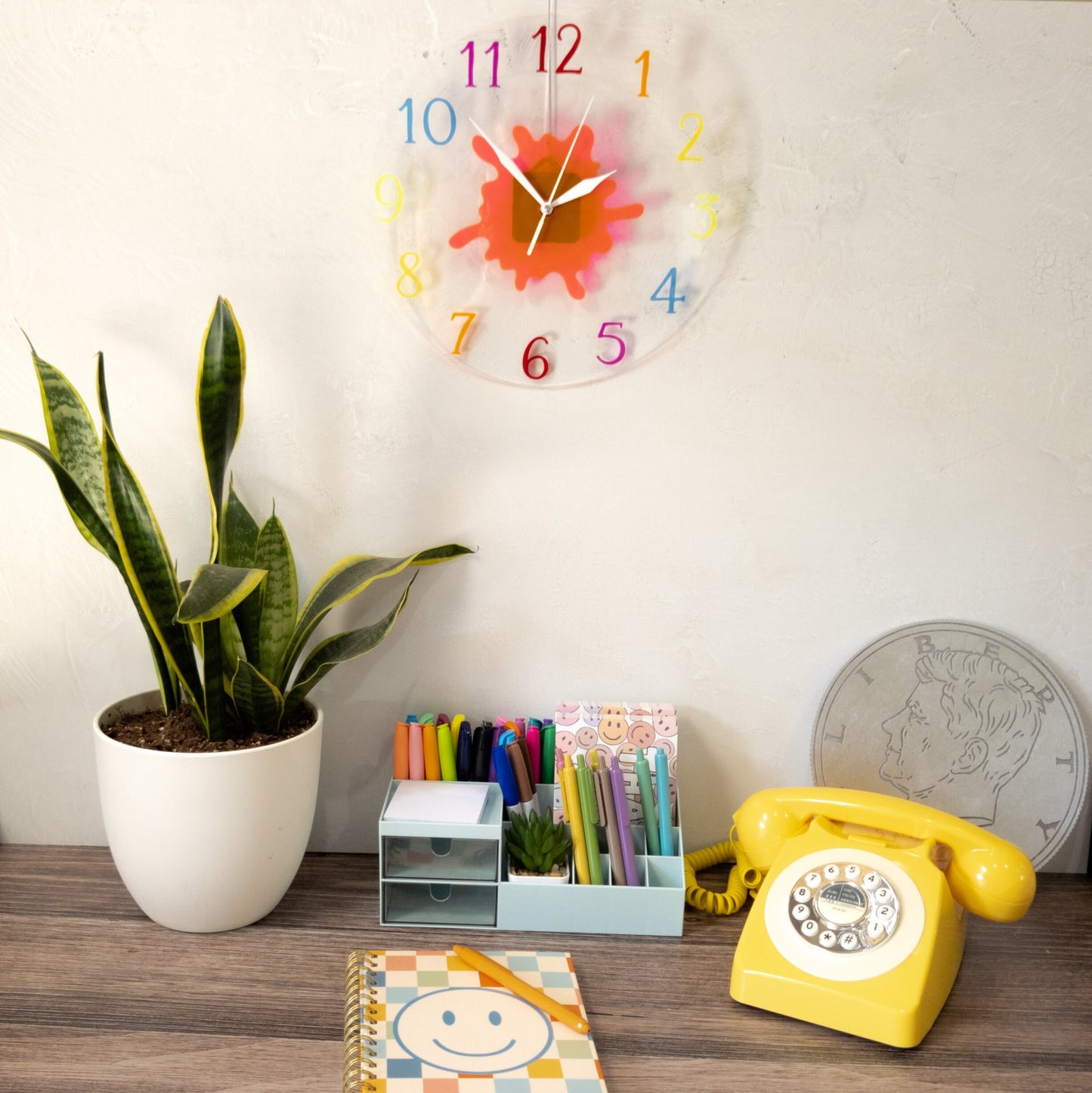 Splat Rainbow Wall Clock