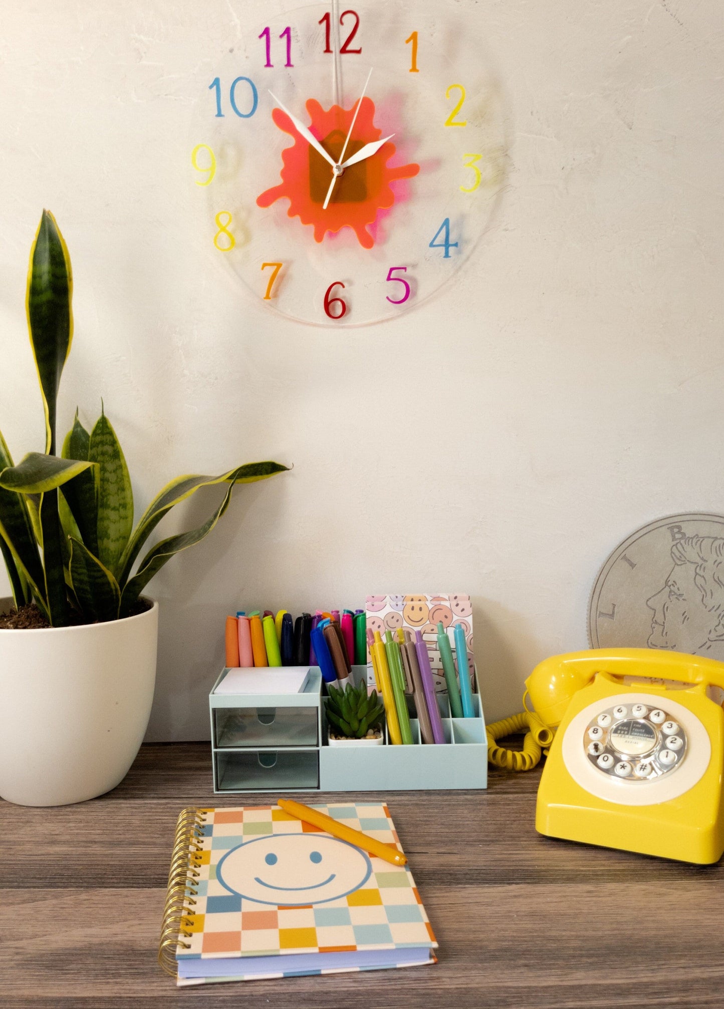 Splat Rainbow Wall Clock