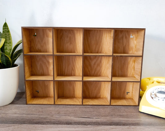 12 Compartment Wooden Display Shelf 4"x4.5"