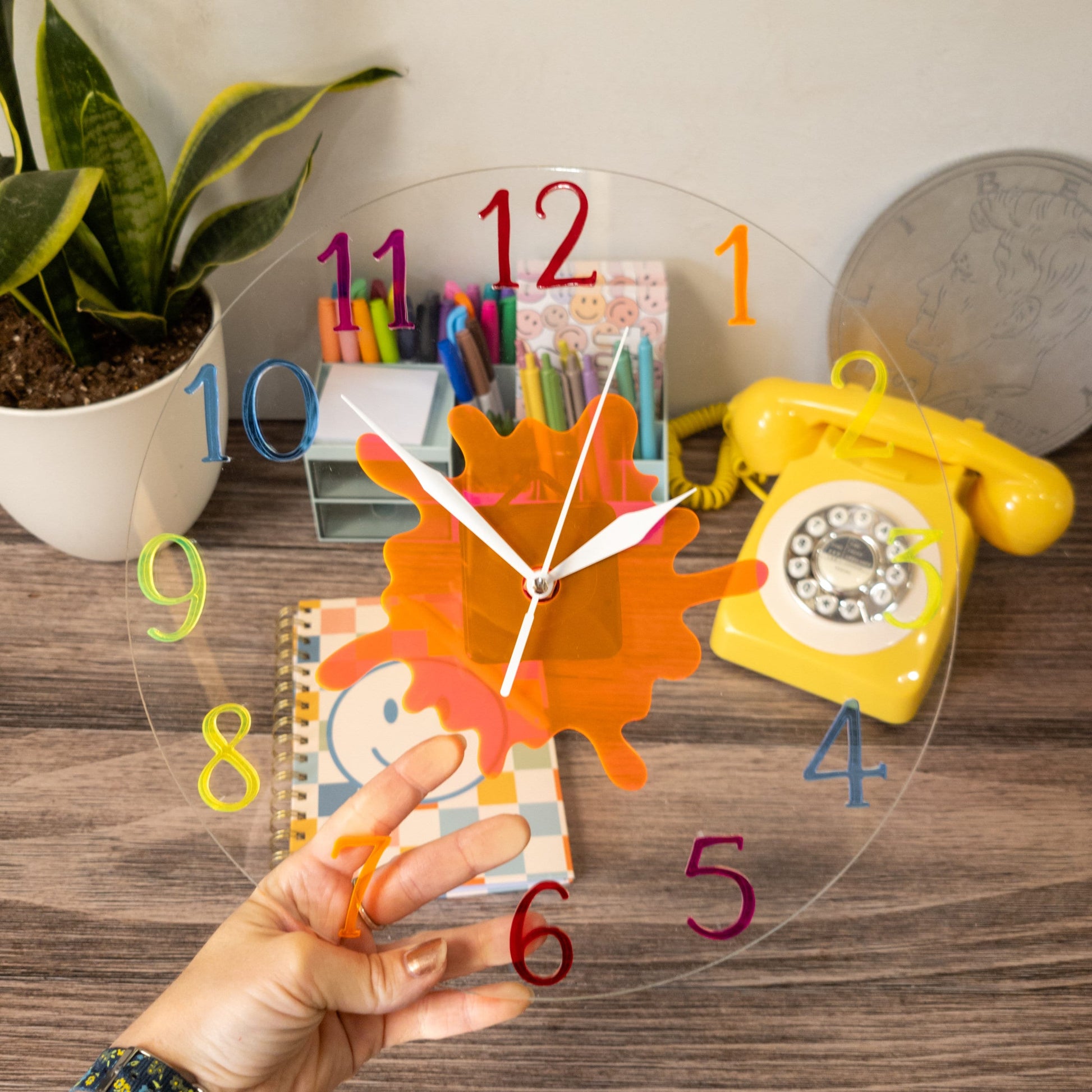 Splat Rainbow Wall Clock