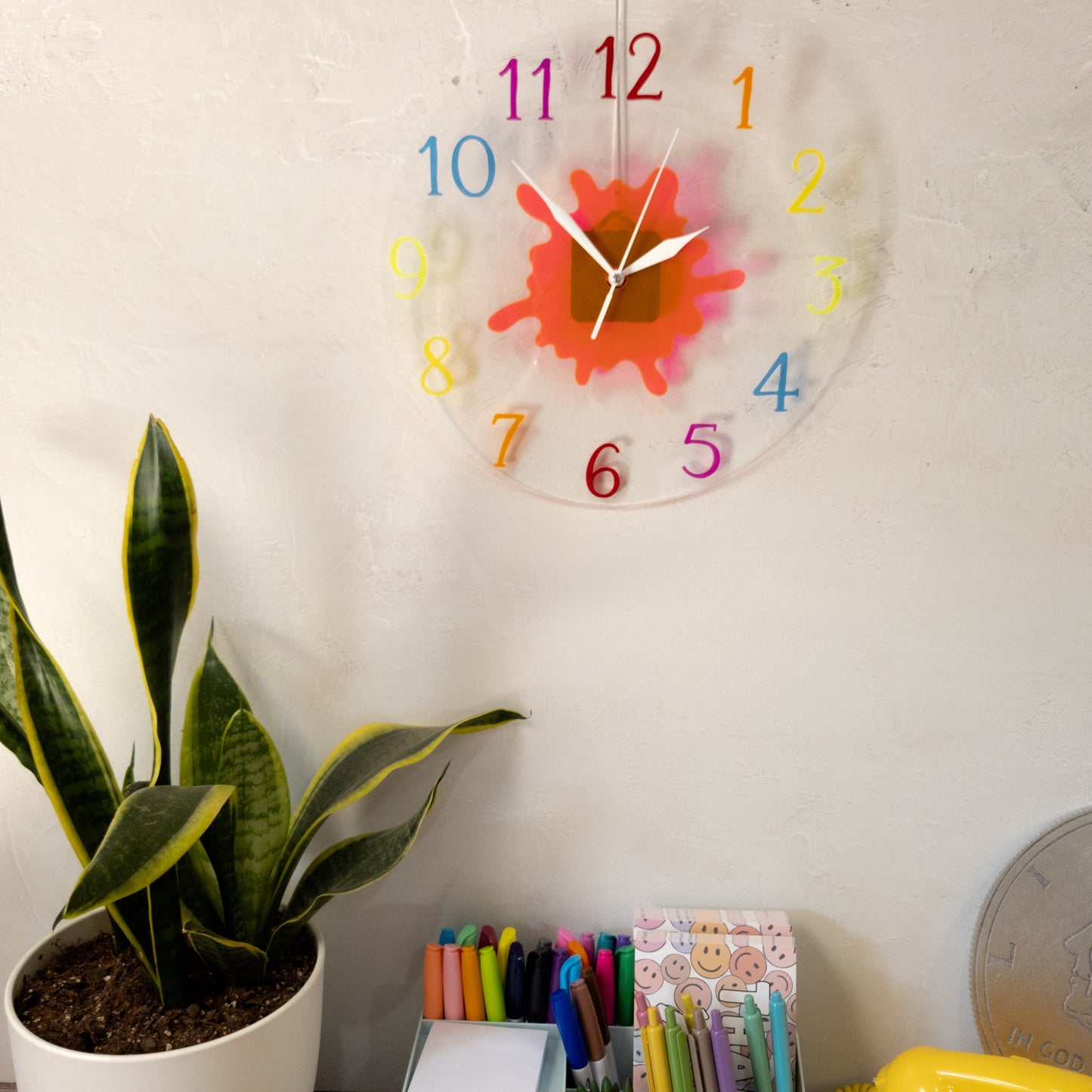 Splat Rainbow Wall Clock