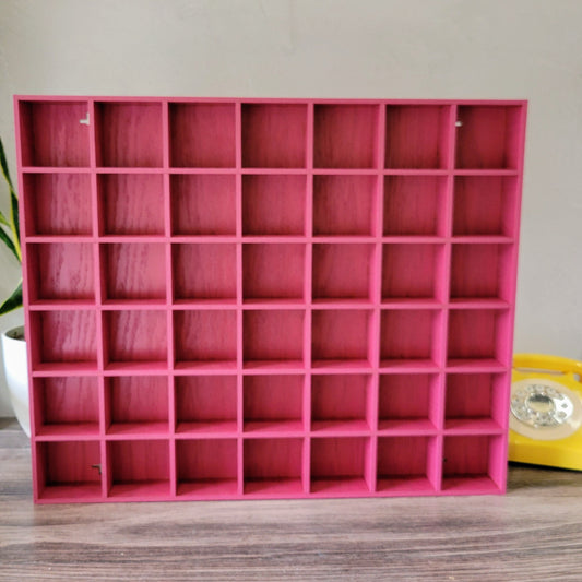 42 Compartment Wooden Display Shelf 3"x3"