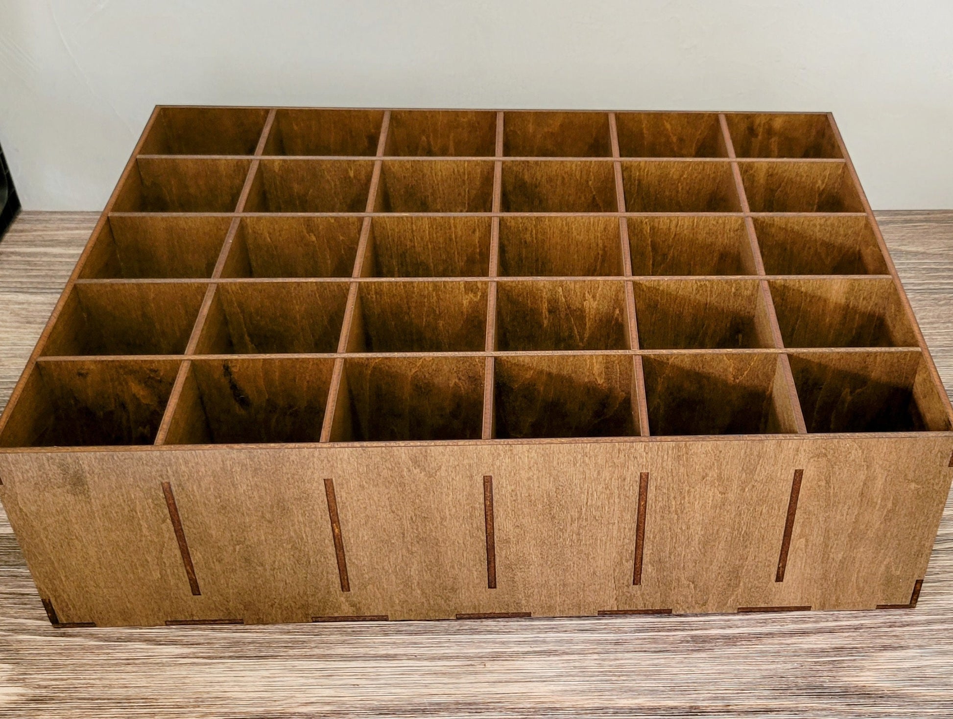 30 Compartment Wooden Display Shelf - 3x3.5 - Trinket Shelf - Curio Cabinet
