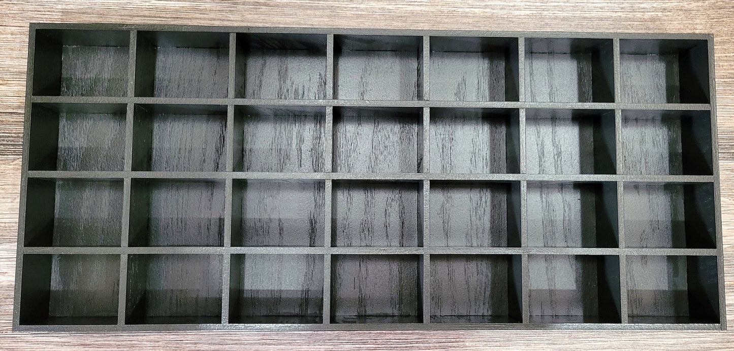 28 Compartment Wooden Display Shelf 2"x3"