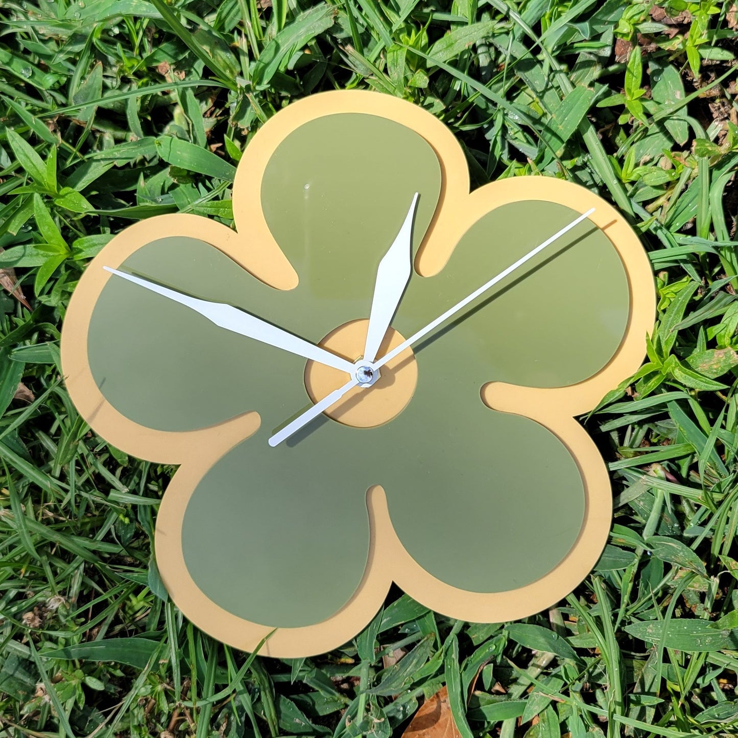 Sage Green Mini Daisy Wall Clock