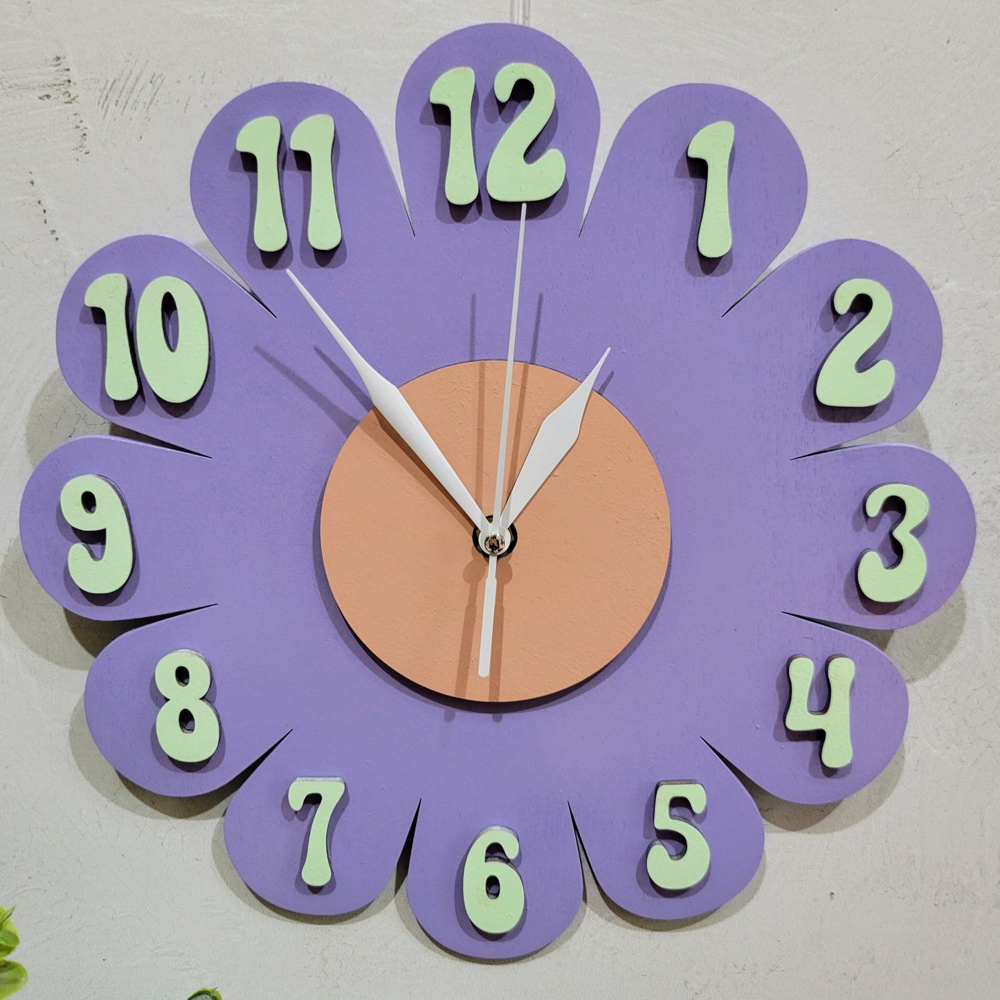 Lavender Daisy Wall Clock