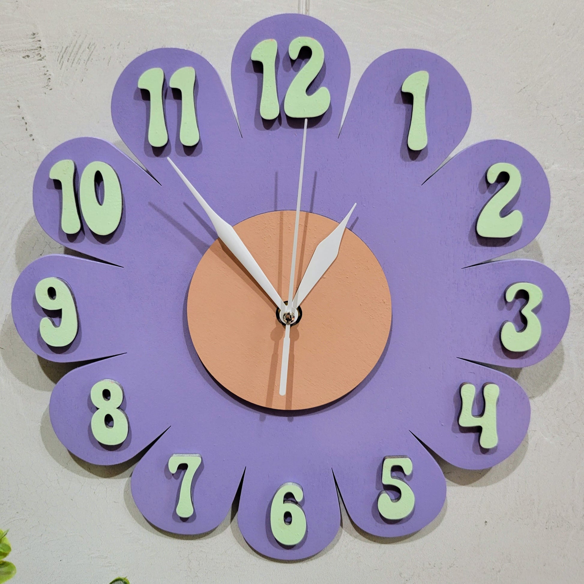 Lavender Daisy Wall Clock