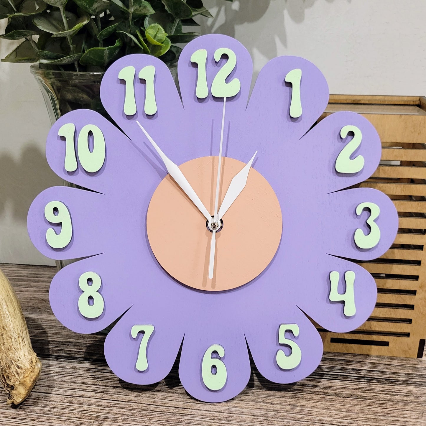 Lavender Daisy Wall Clock