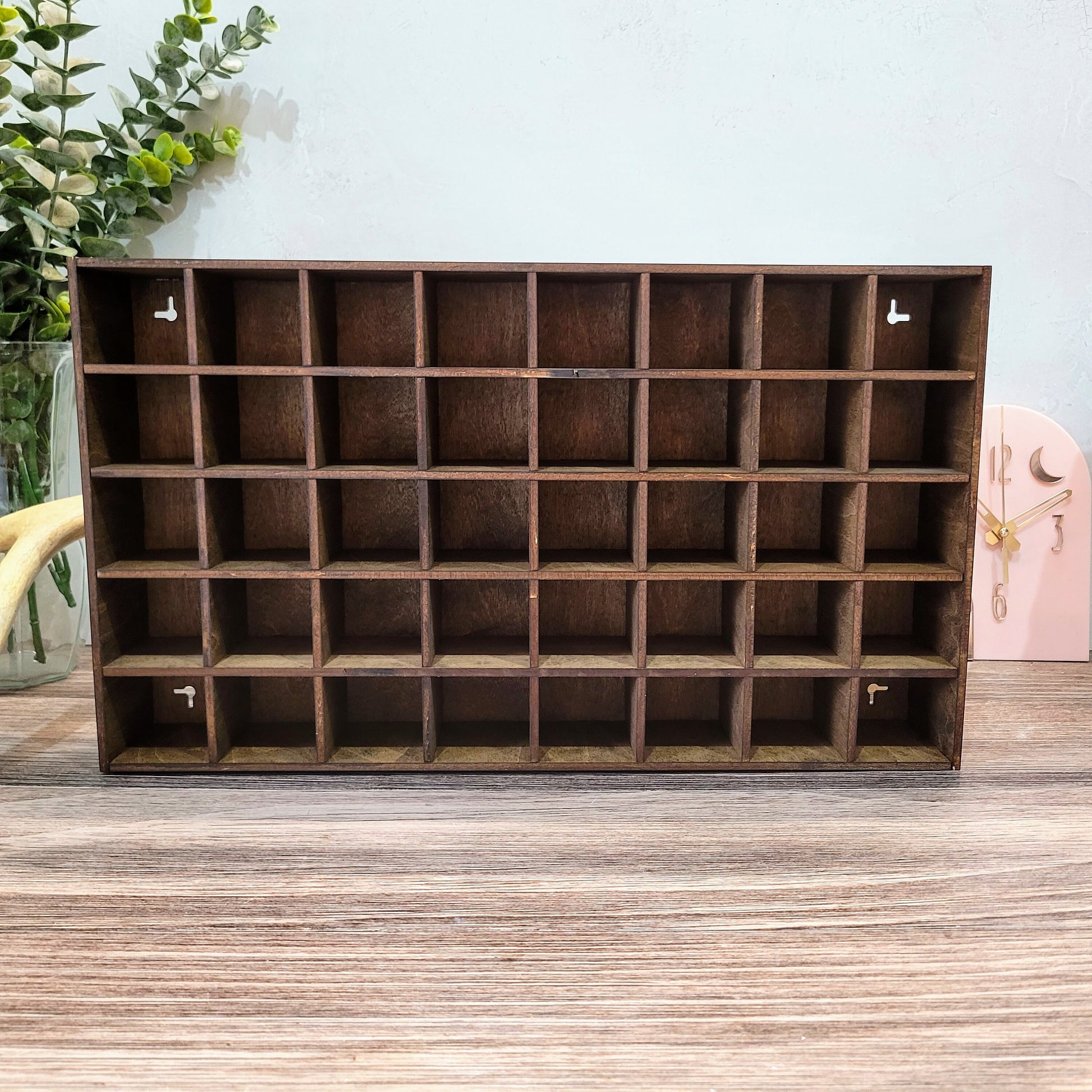 40 Compartment Wooden Shelf Display 2.2"X2"