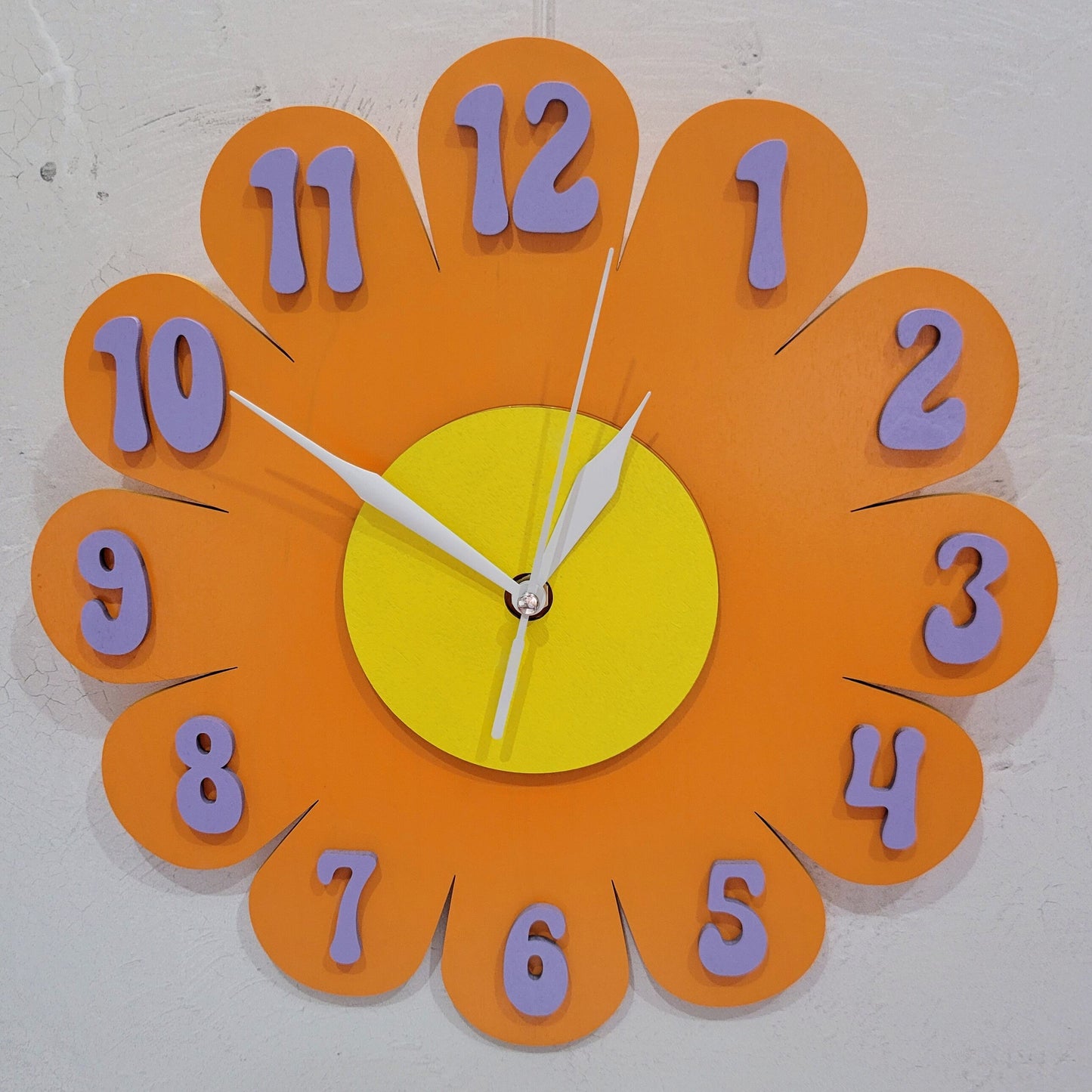 Orange Daisy Wall Clock