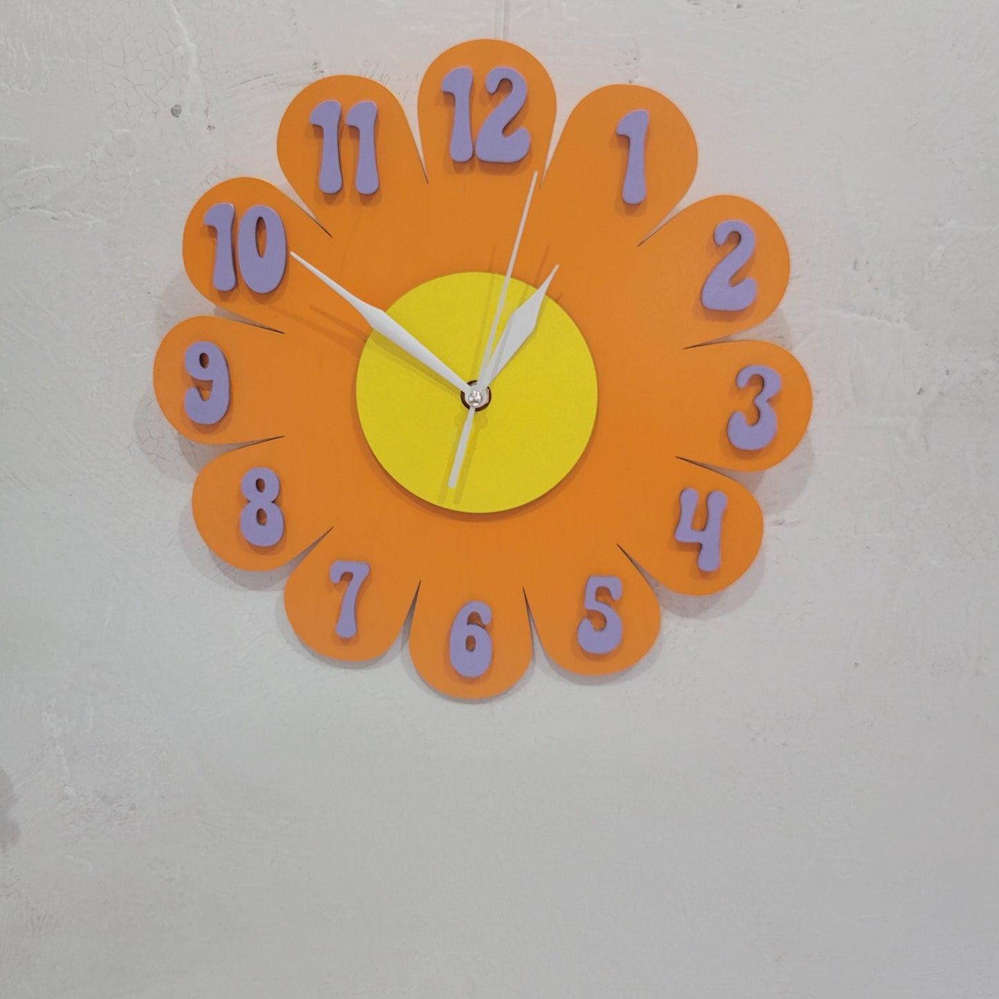 Orange Daisy Wall Clock