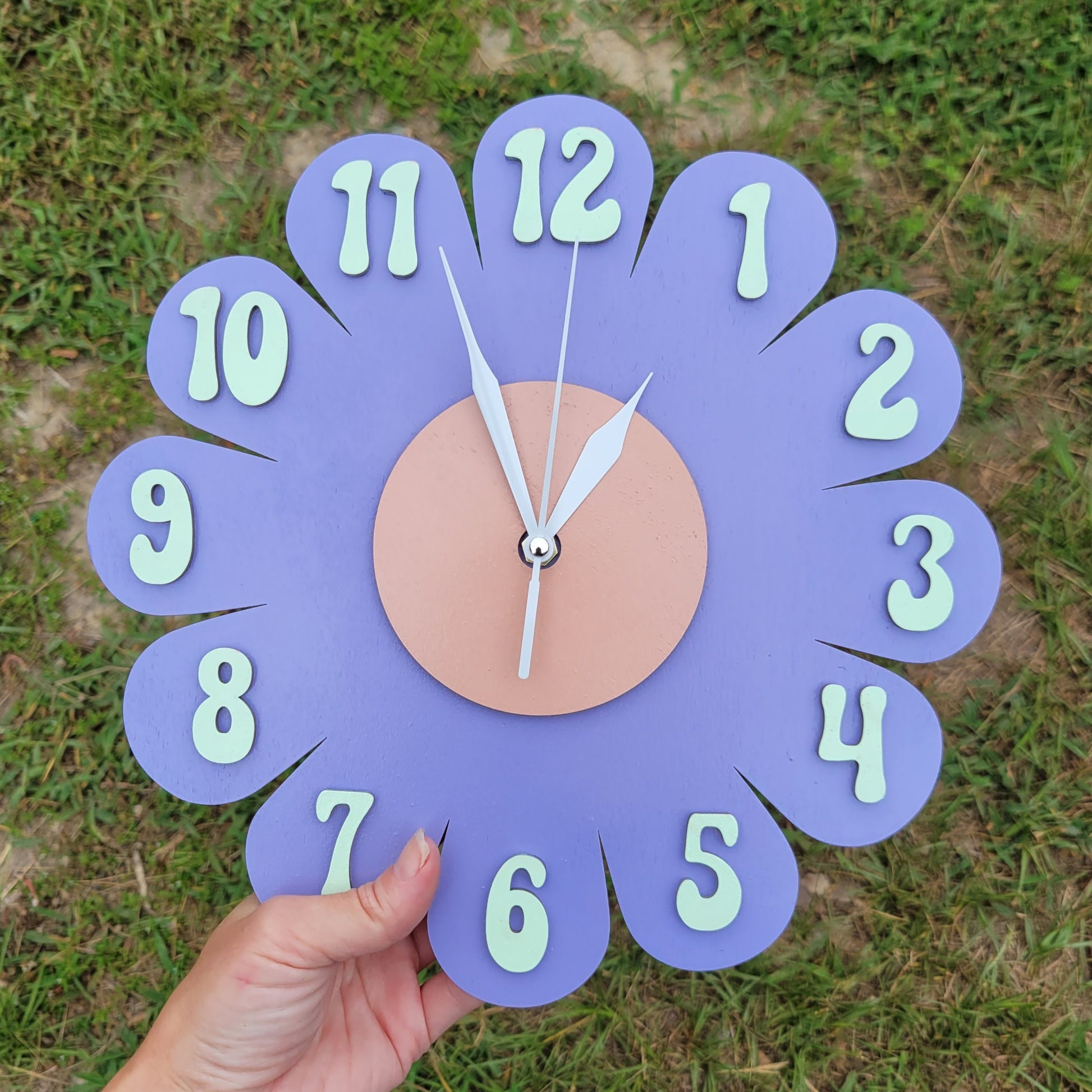 Lavender Daisy Wall Clock