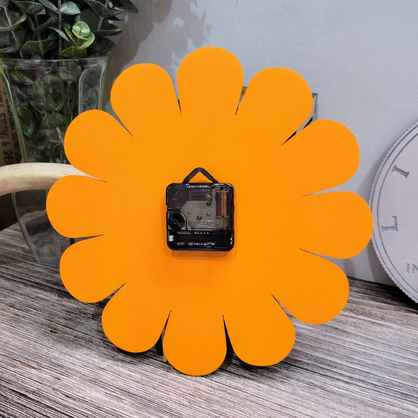 Orange Daisy Wall Clock