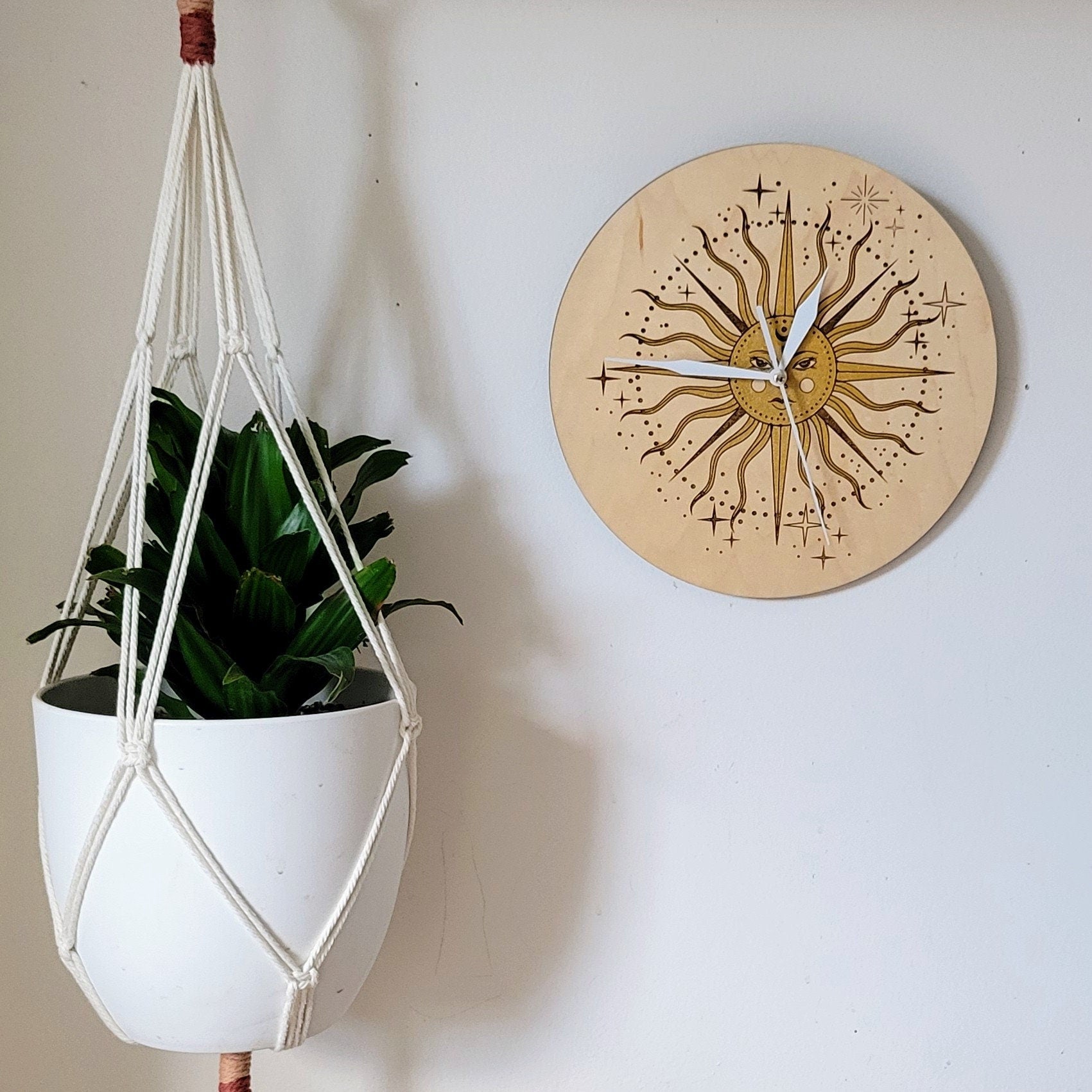 Celestial Sun Face Painted Clock