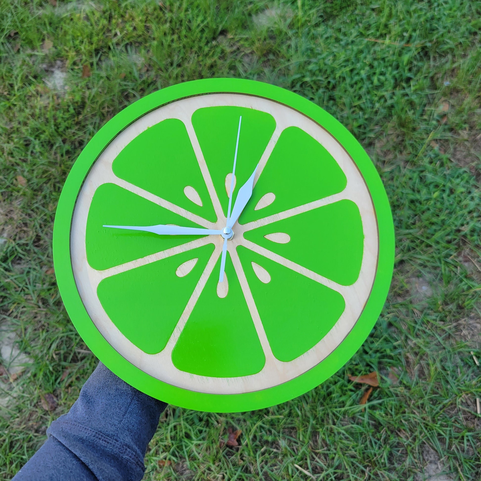 Wooden Lime Slice Clock