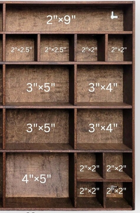 Shadow Box Wooden Display Shelf - Wall Cubby Shelf - Multiple Compartment Sizes - #4b - Trinket Shelf - Curio Cabinet