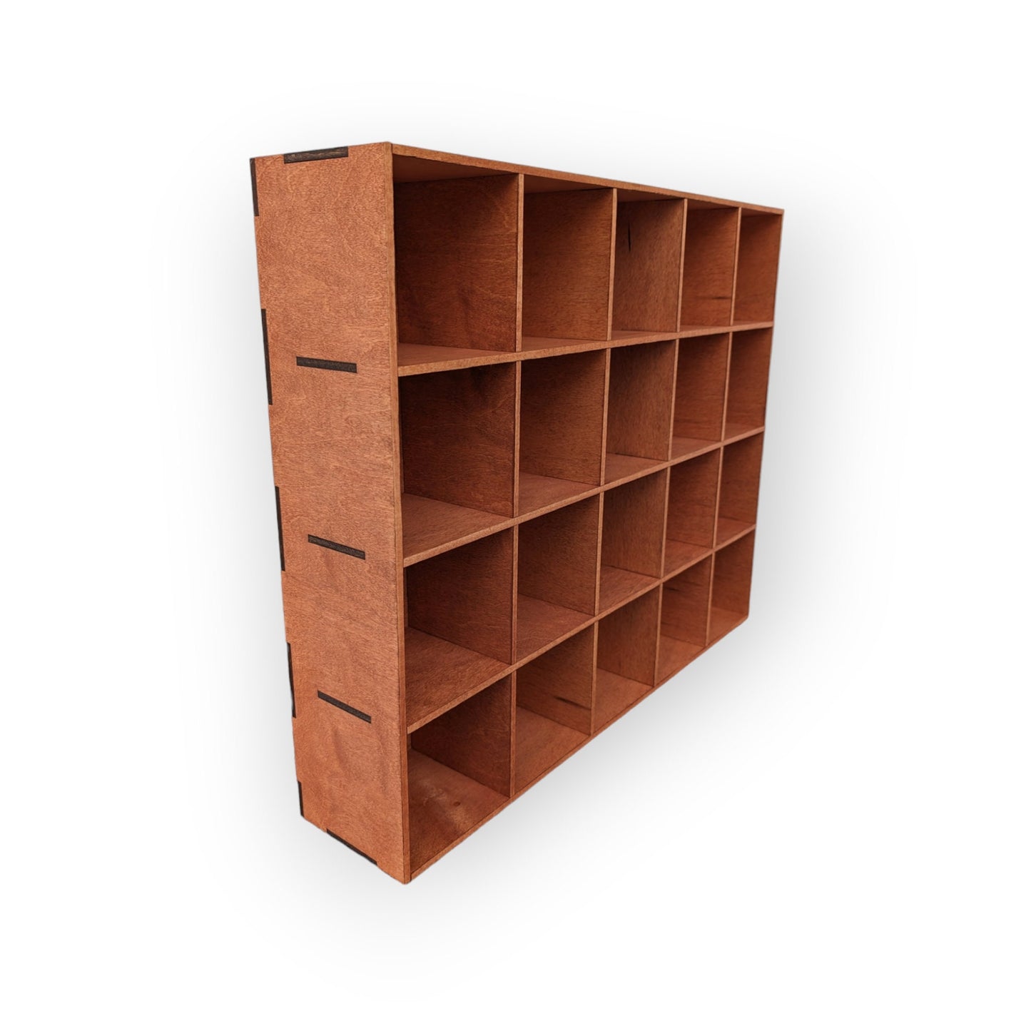 20 Compartment Wooden Display Shelf - 4x4 - Trinket Shelf - Curio Cabinet