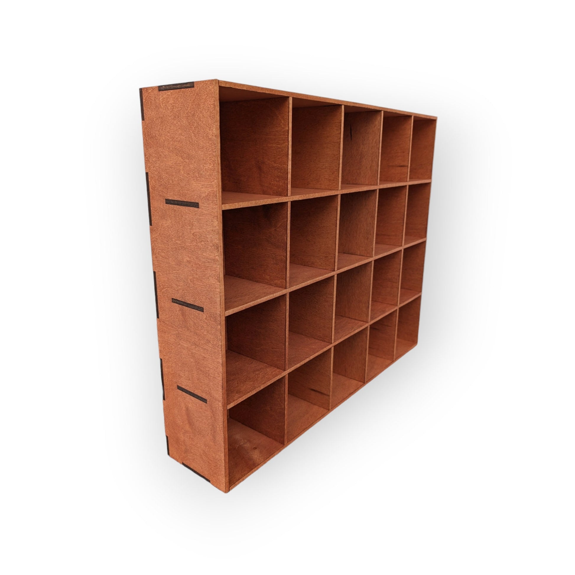 20 Compartment Wooden Display Shelf - 4x4 - Trinket Shelf - Curio Cabinet