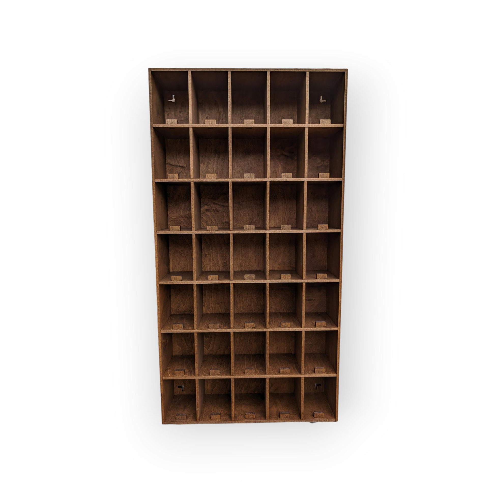35 Compartment Wooden Display Shelf - 2.5x3.5 - Trinket Shelf - Curio Cabinet