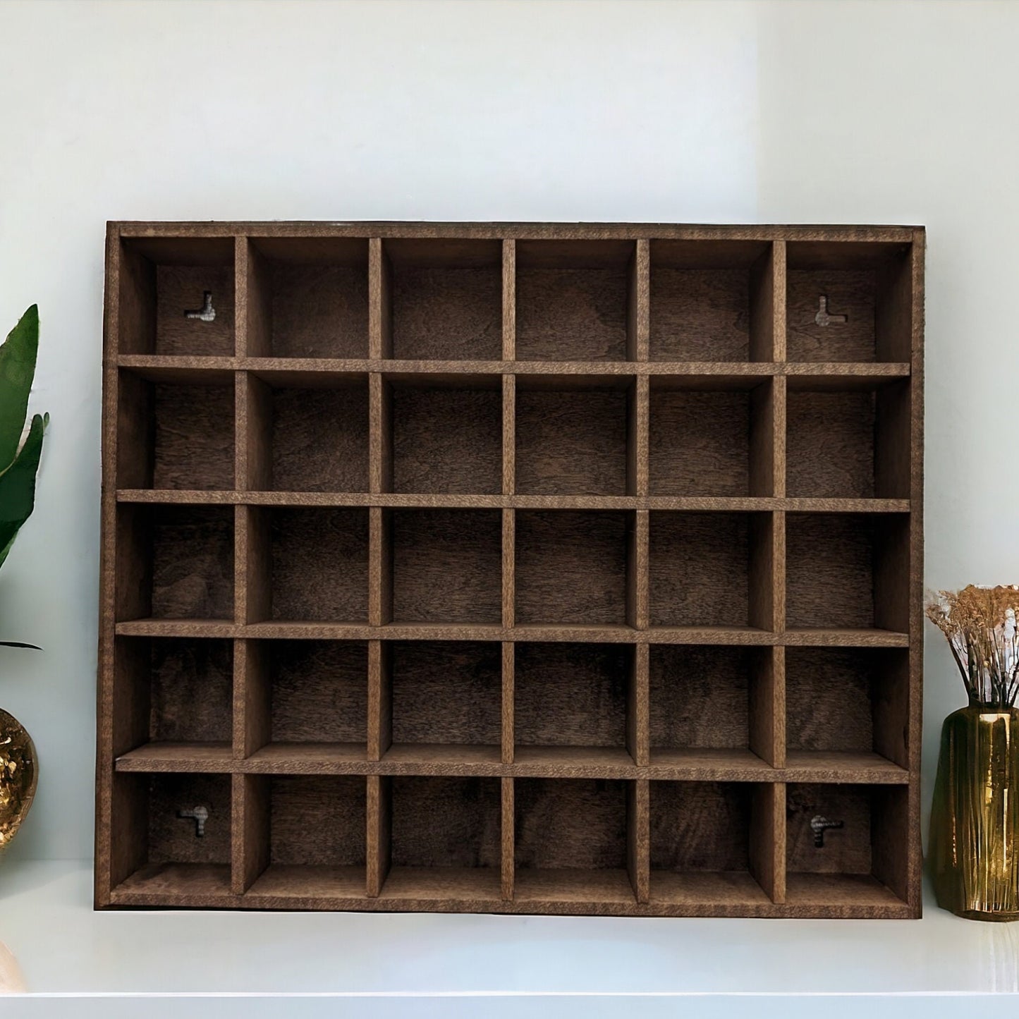 30 Compartment Wooden Display Shelf 2"X2"