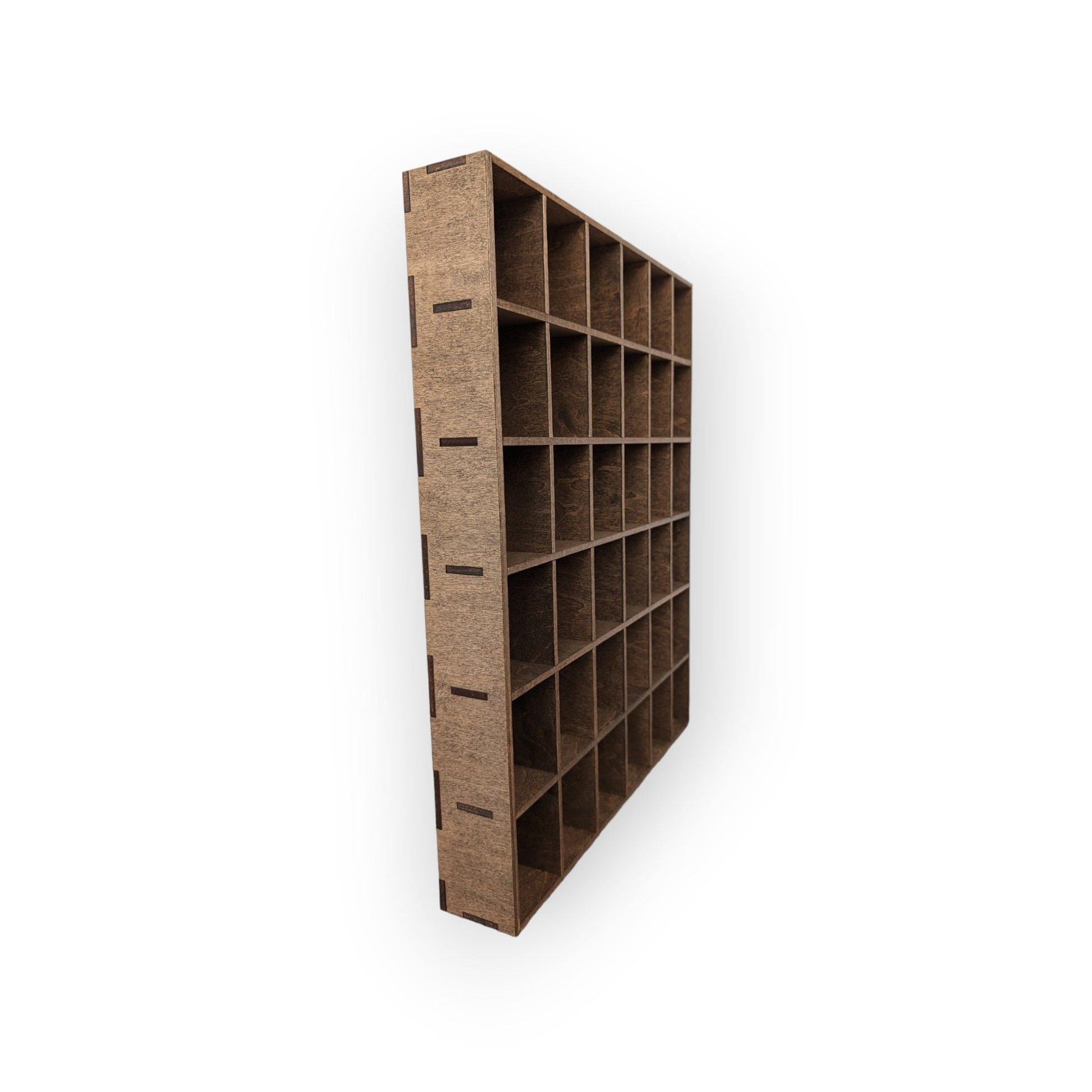 36 Compartment Wooden Display Shelf - 3x2.25 - Trinket Shelf - Curio Cabinet