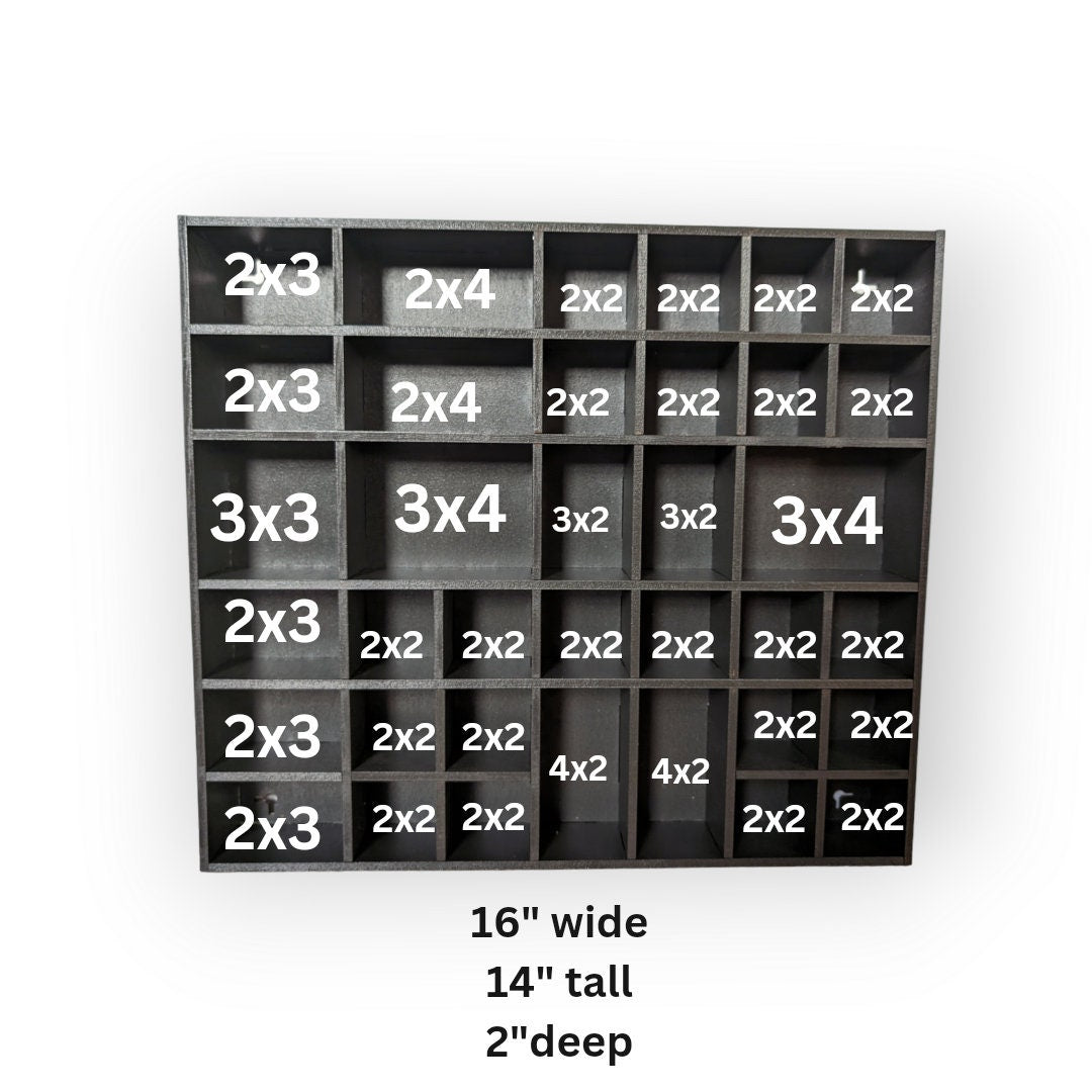 Shadow Box Wooden Display Shelf - Wall Cubby Shelf - Multiple Compartment Sizes - #6 - Trinket Shelf - Curio Cabinet