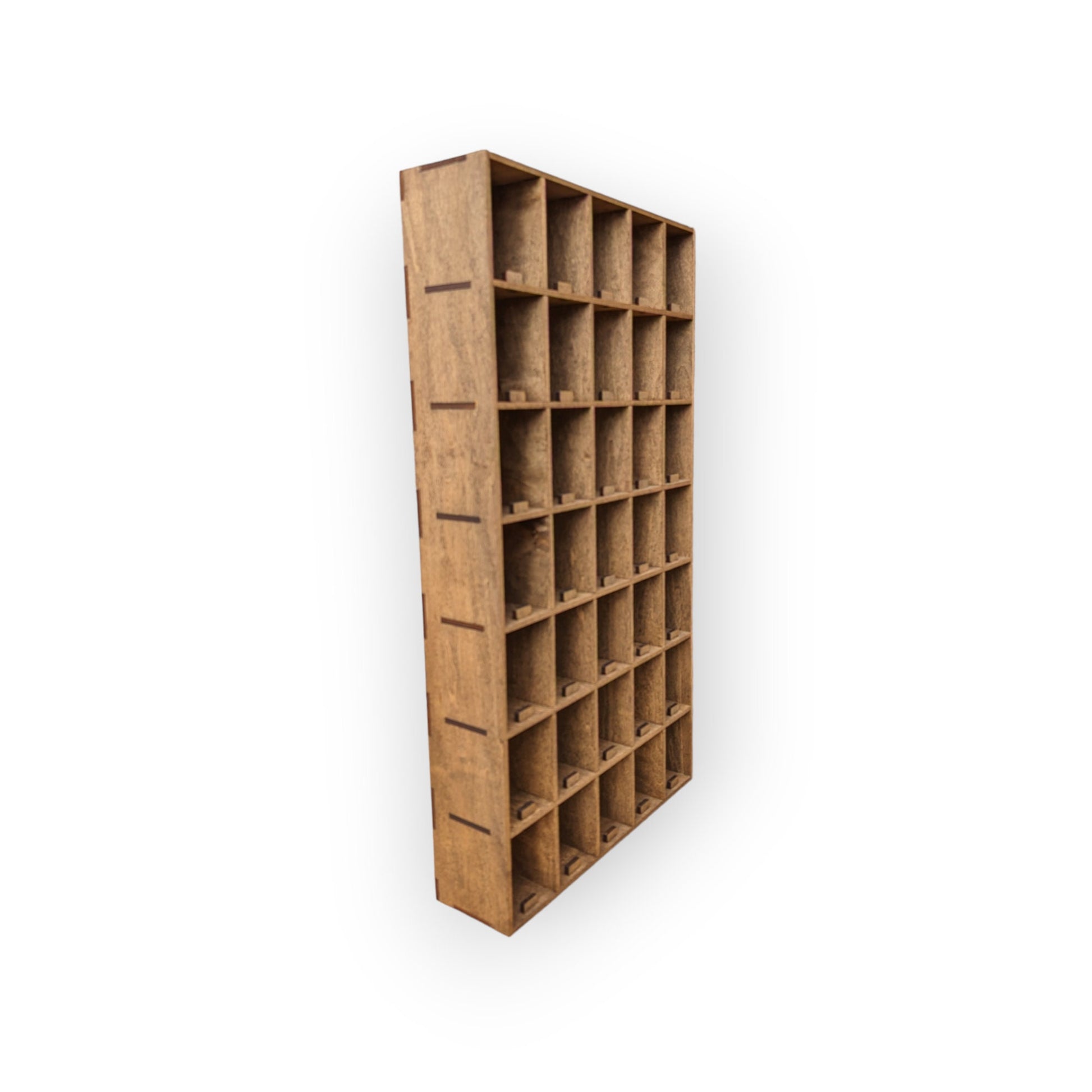 35 Compartment Wooden Display Shelf 3.5"x2.5"