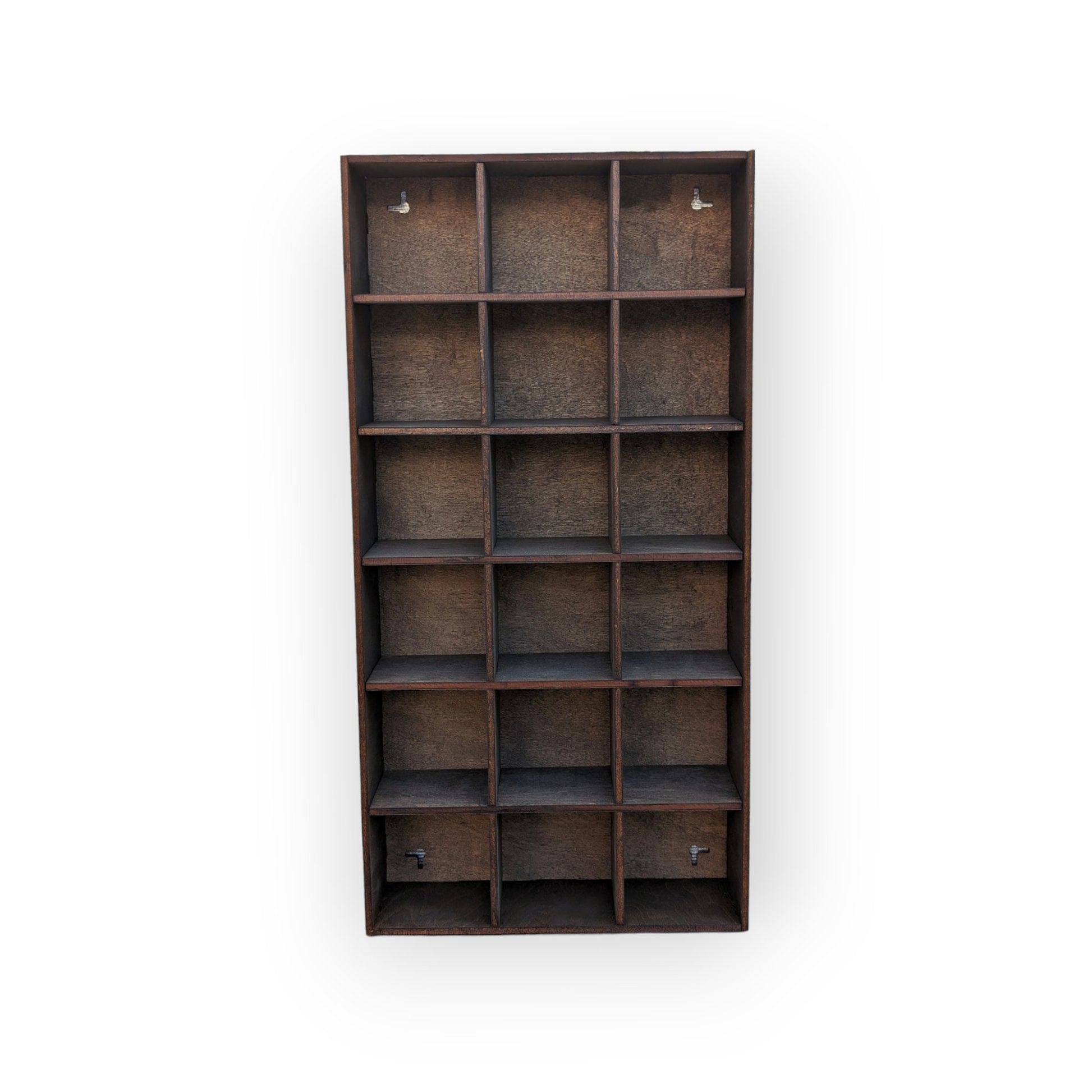 18 Compartment Wooden Display Shelf - 3x3 - Trinket Shelf - Curio Cabinet