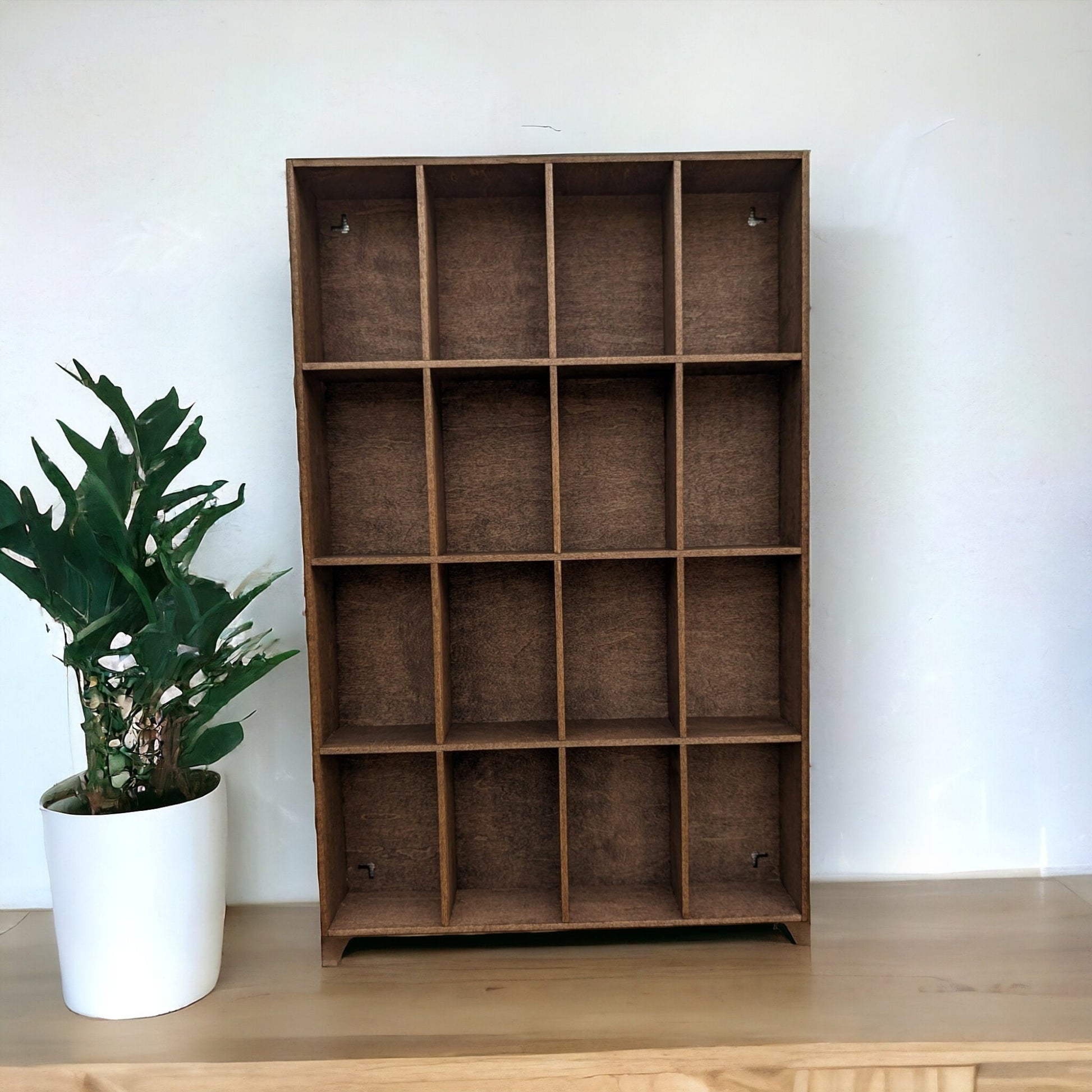 16 Compartment Wooden Display Shelf - 5.5x3.5 - Trinket Shelf - Curio Cabinet