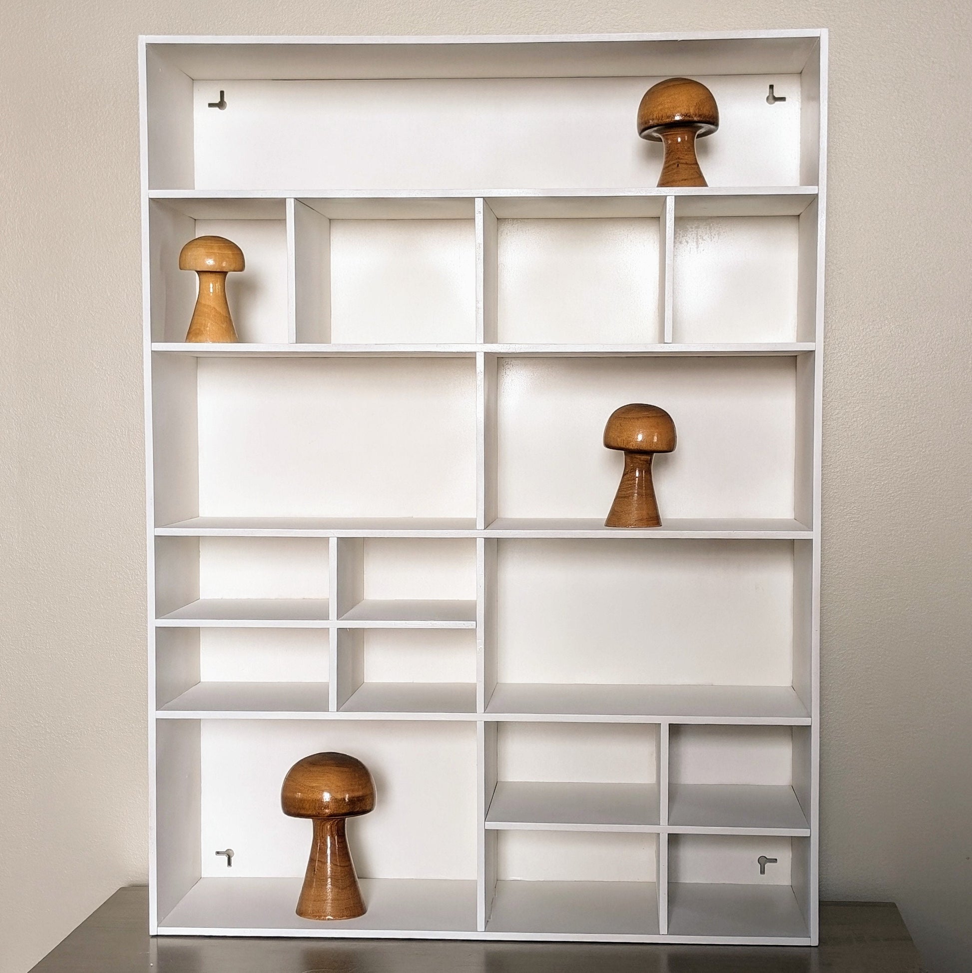 Shadow Box Wooden Display Shelf - Wall Cubby Shelf - Multiple Compartment Sizes - #11 - Trinket Shelf - Curio Cabinet