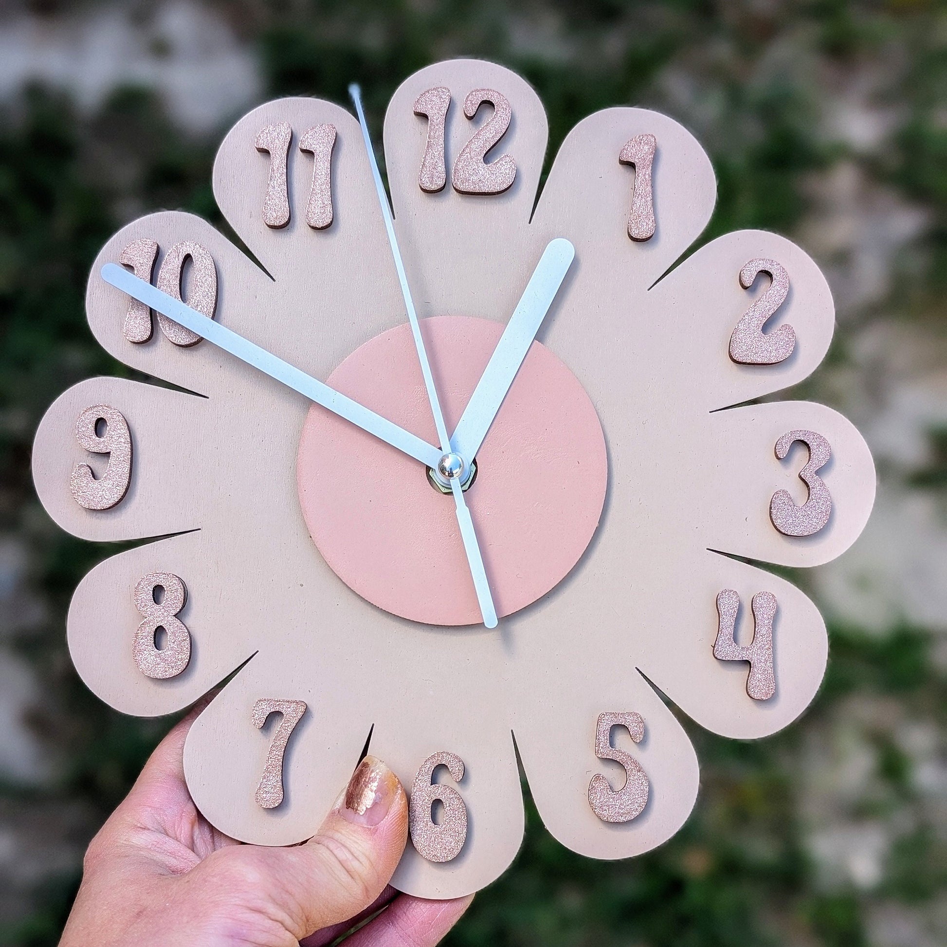 Beige Mini Daisy Wall Clock