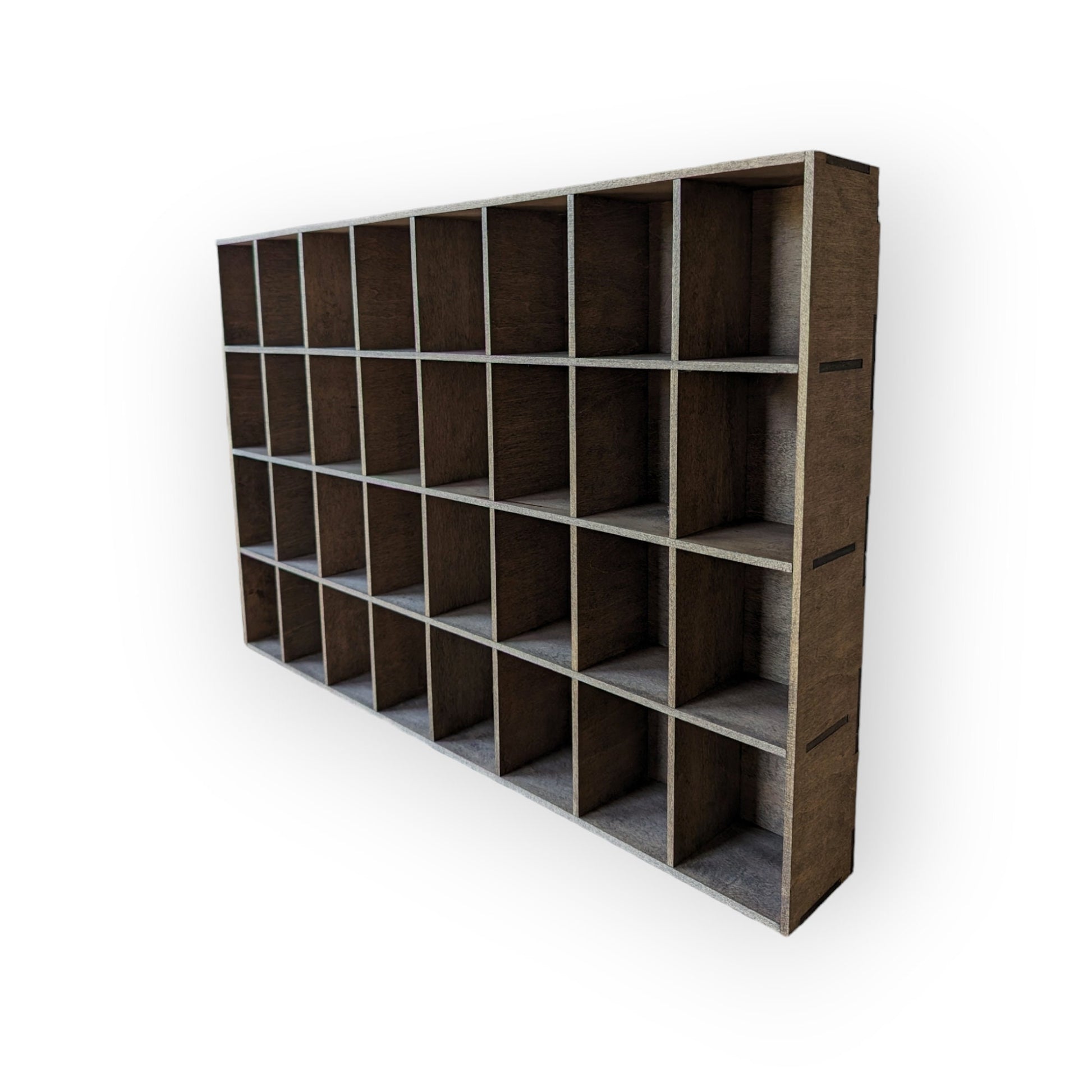 32 Compartment Wooden Display Shelf - 4x3 - Trinket Shelf - Curio Cabinet