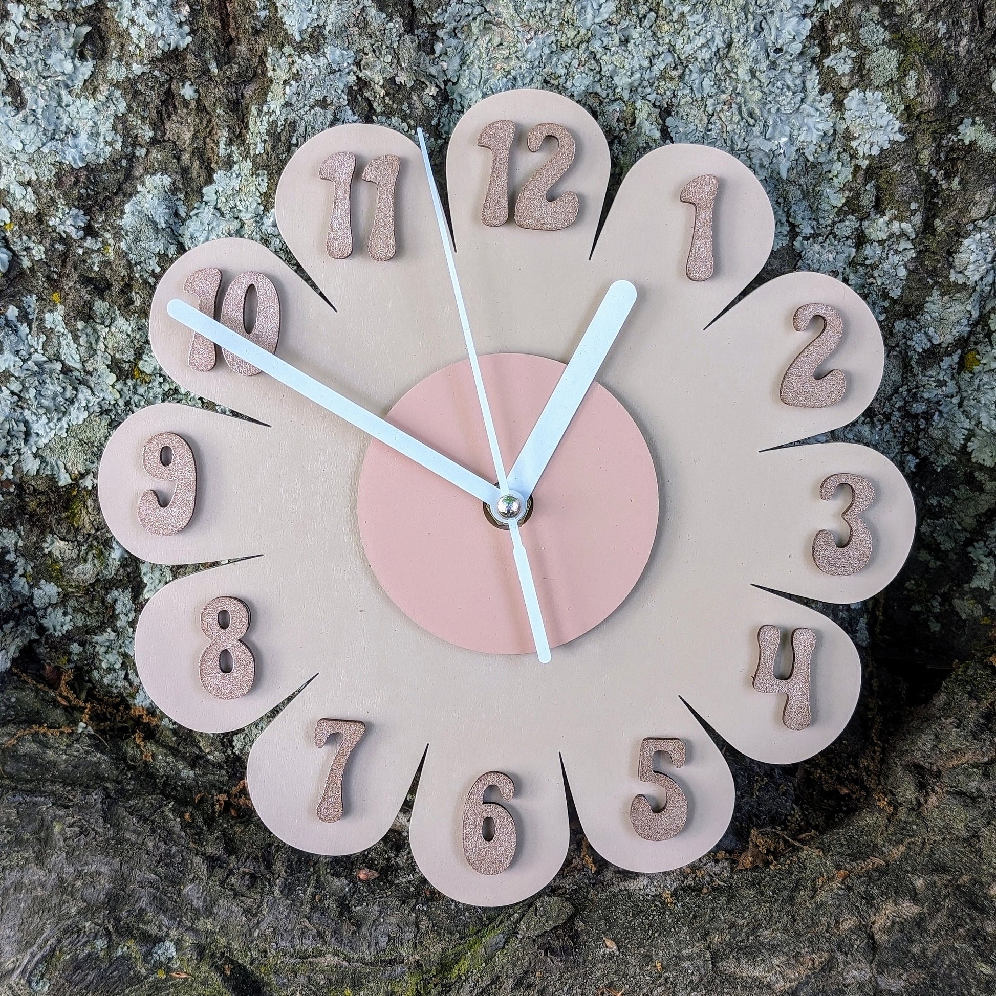 Beige Mini Daisy Wall Clock