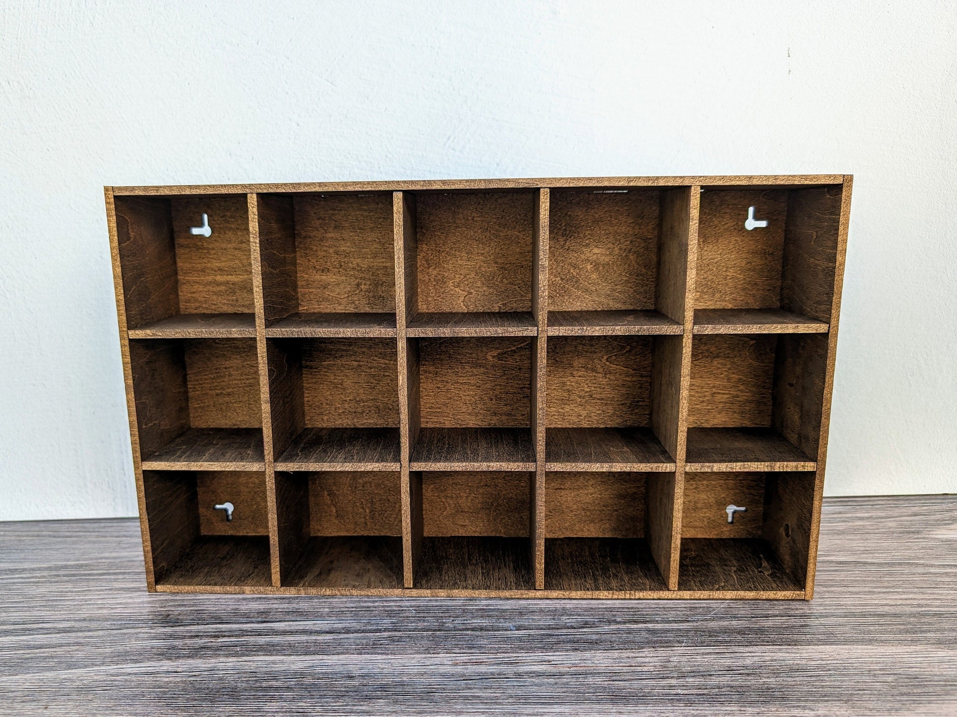 15 Compartment Wooden Display Shelf 3"x3"