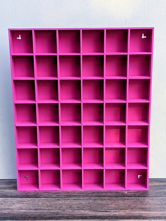 42 Compartment Wooden Display Shelf 3"x3"