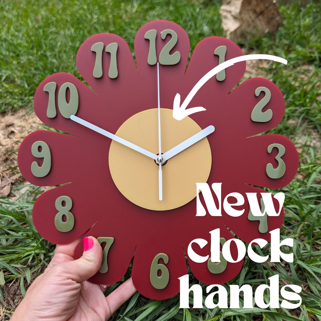 Modern Retro Pastel Wall Clock - Funky Wall Clock - Mint and Cantaloupe