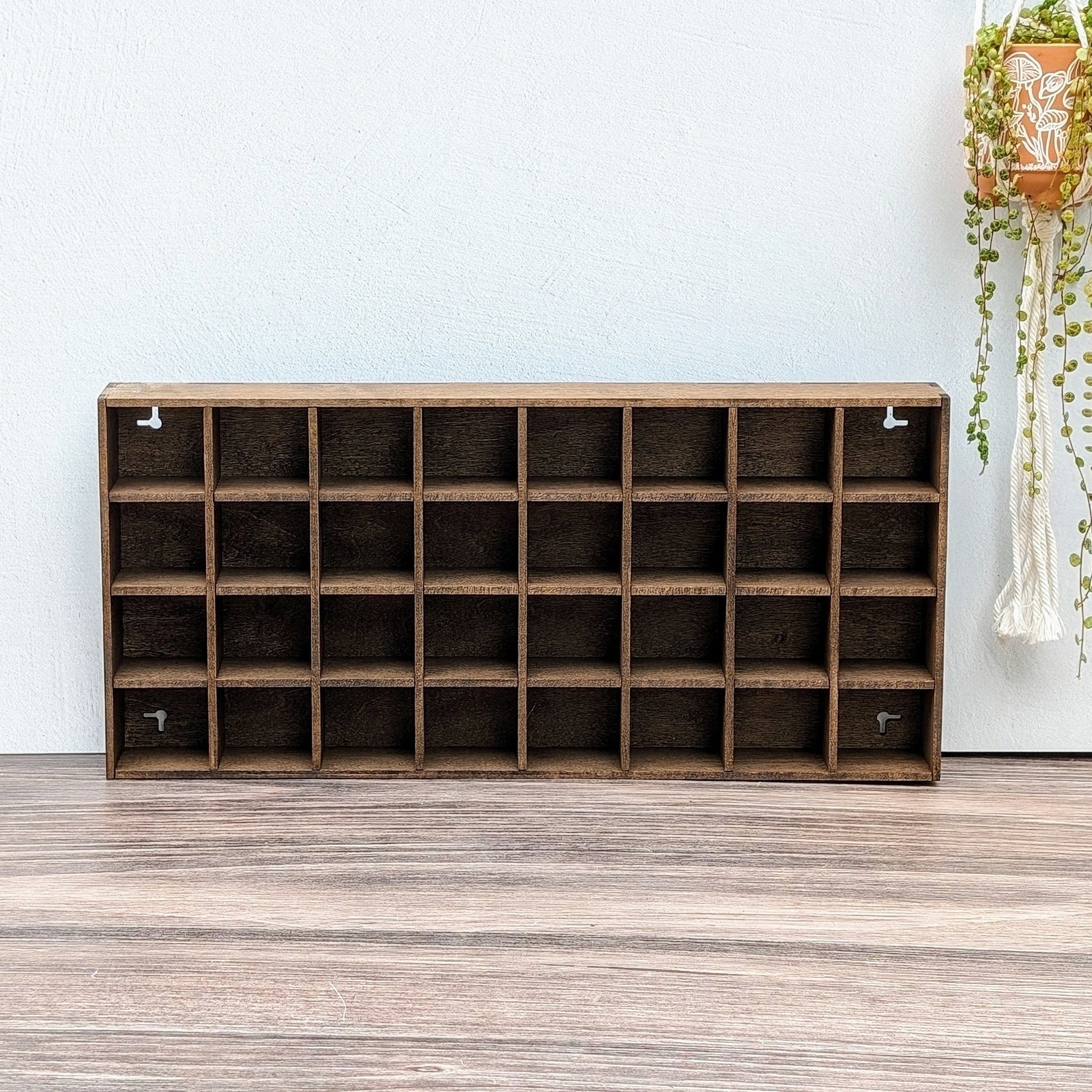 32 Compartment Wooden Display Shelf - 2x2.2 - Trinket Shelf - Curio Cabinet