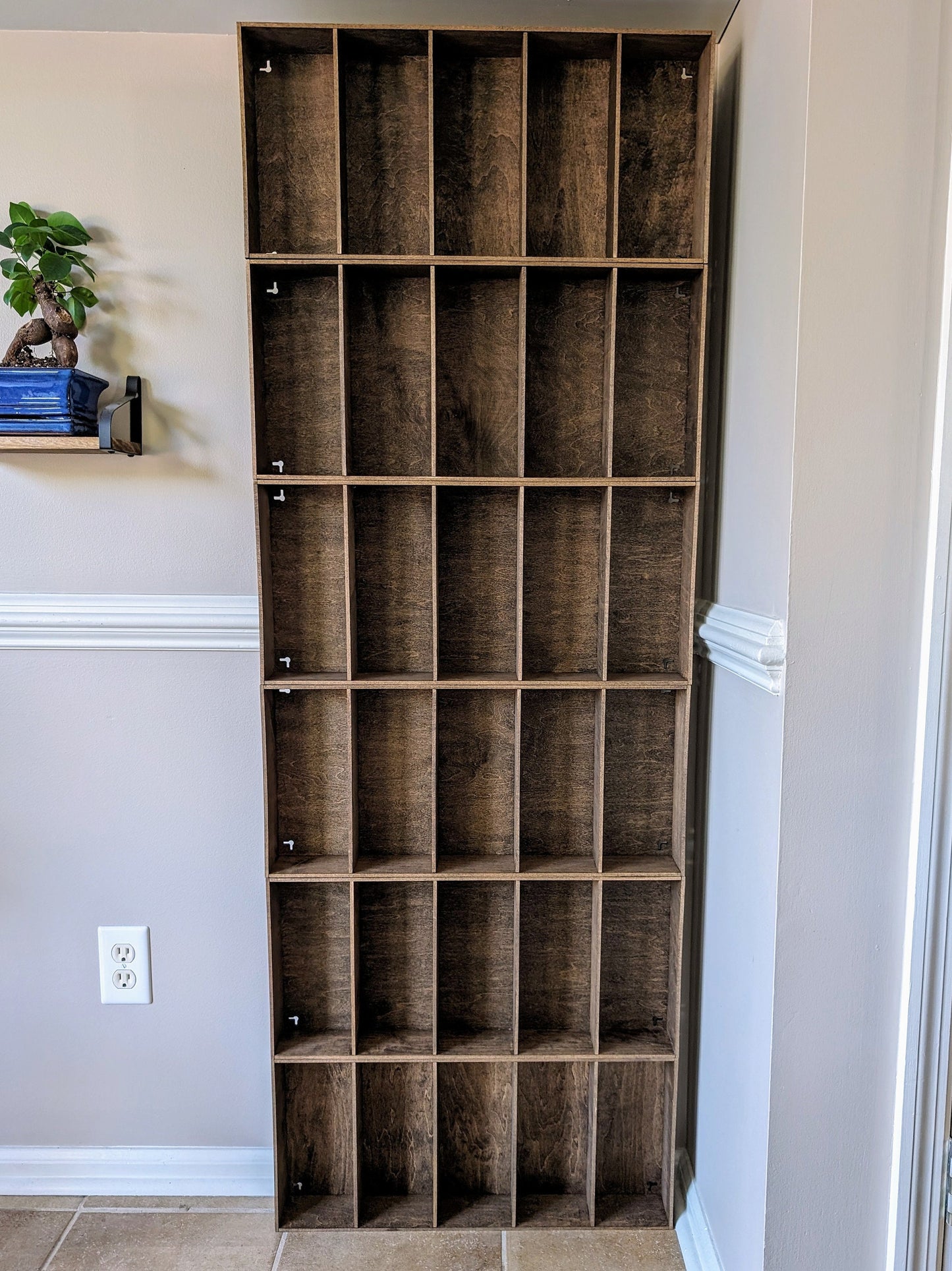 5 Compartment Wooden Display Shelf - 10x4.2 - Trinket Shelf - Curio Cabinet