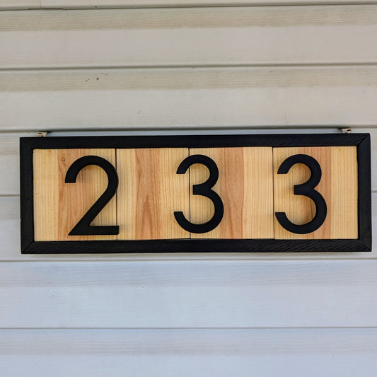 3d House Number Sign - Modern Street Number Address Sign - Wooden Outdoor Street Sign - Custom Cedar Mailbox Number Sign - Framed Wood Sign