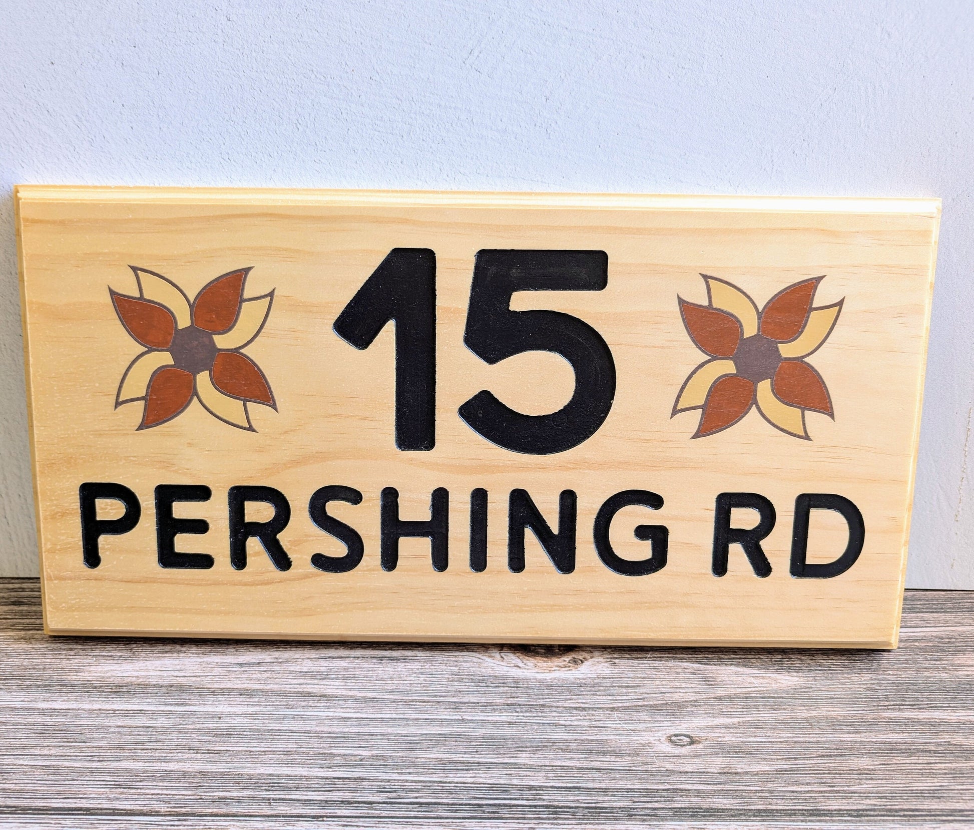 Routed Street Number Sign