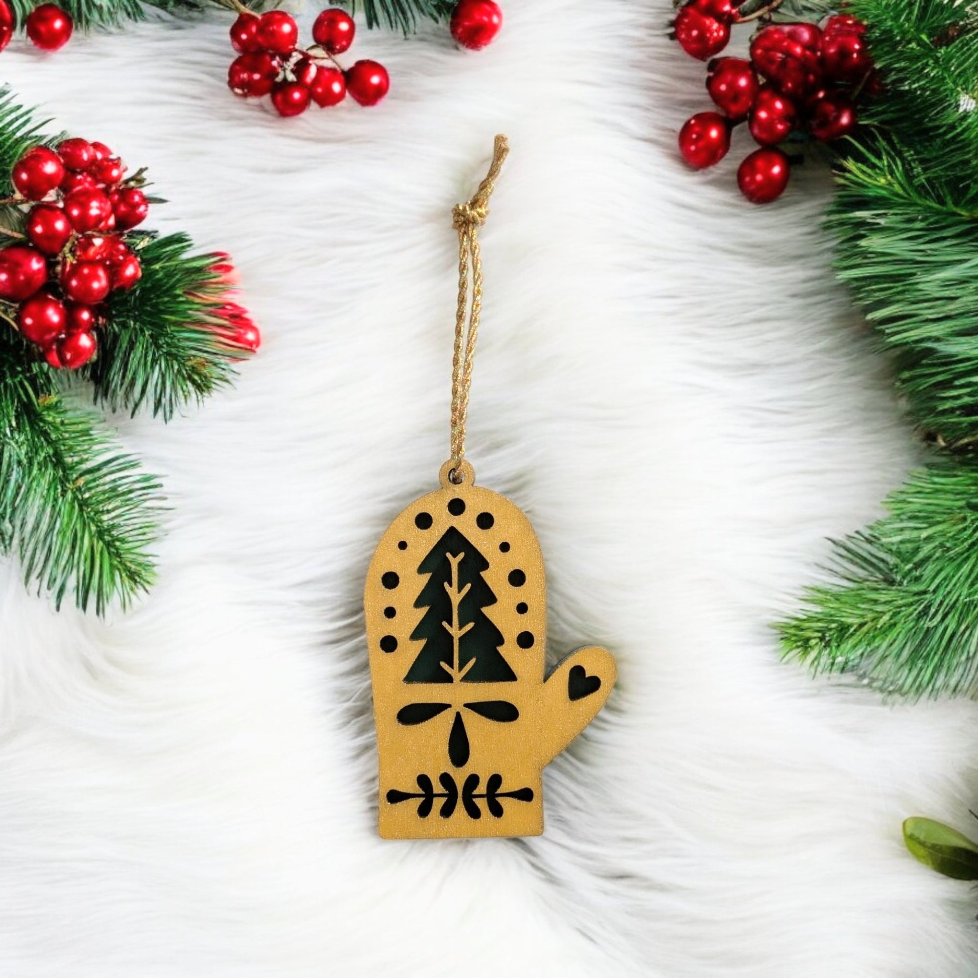 Set of 8 Minimalist Scandinavian Style Christmas Tree Ornaments - Hygge Christmas Ornaments - Rustic Ornament Set - Boho Christmas Ornaments