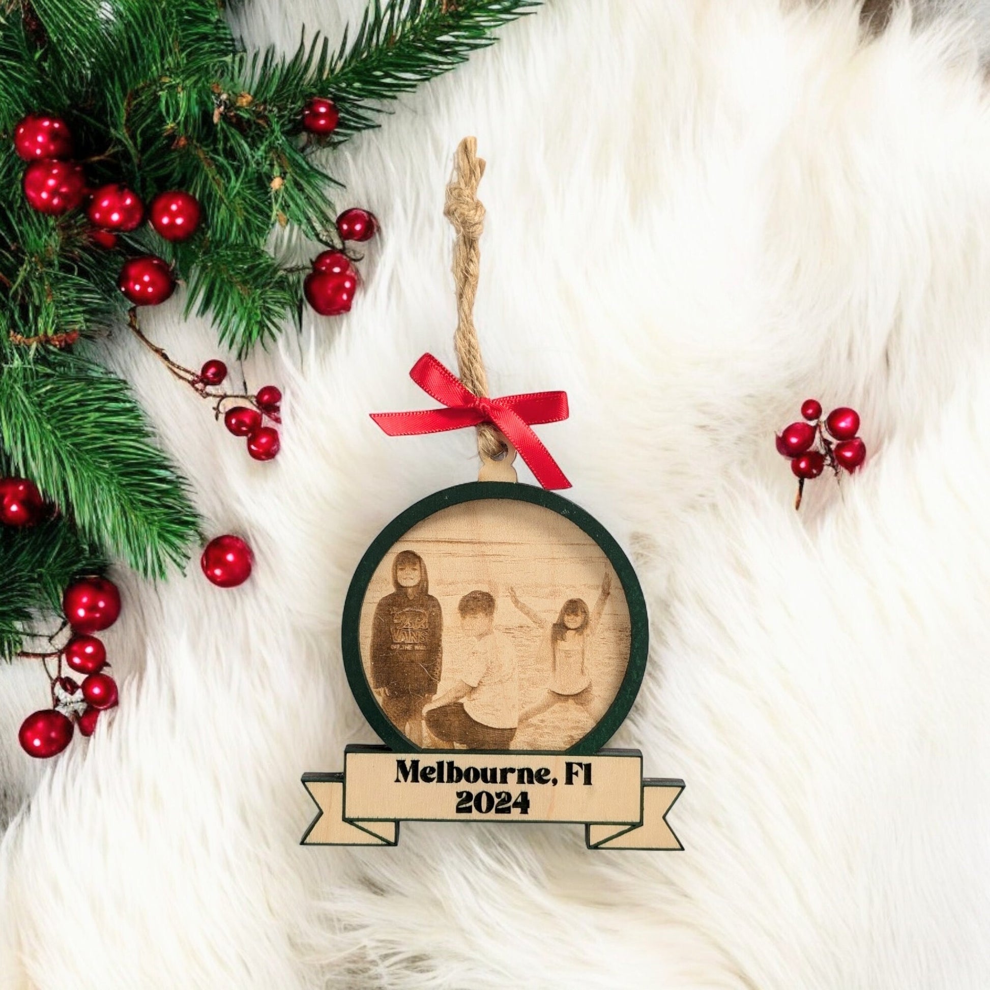 Custom Photo Engraved Family Memory Ornament - Personalized Memorial Picture Ornament - Custom Family Christmas Ornament - Photo Gift