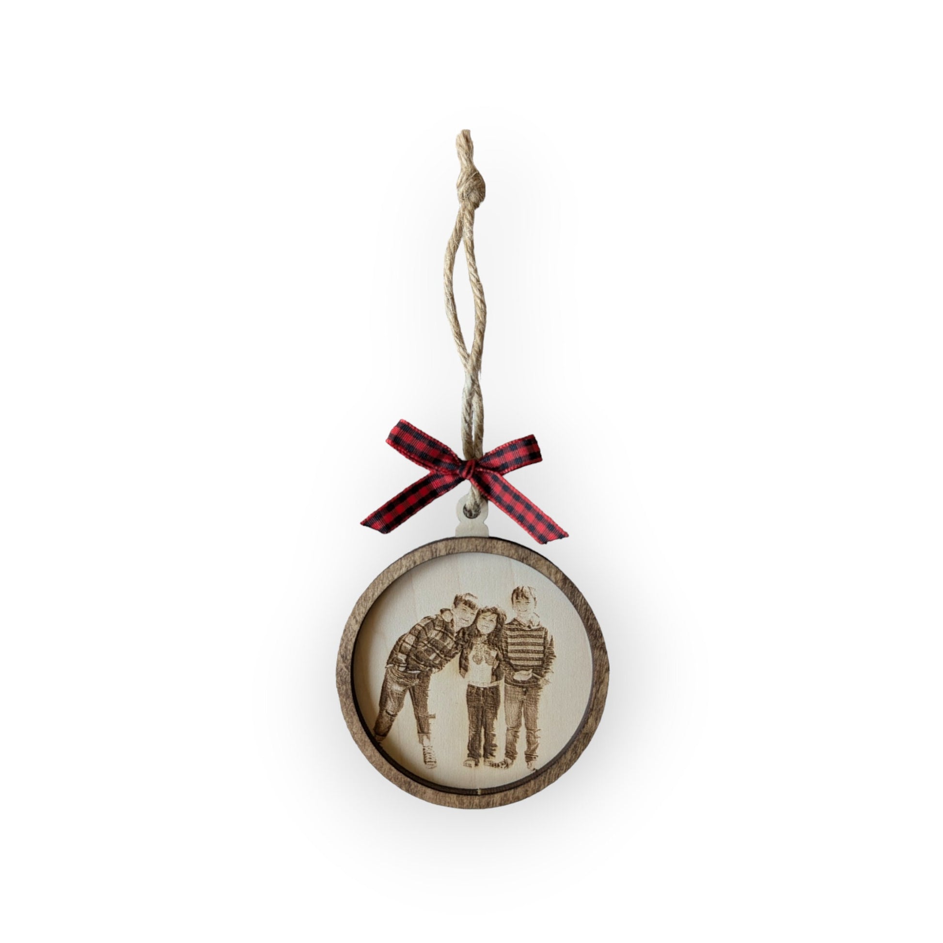 Custom Photo Engraved Family Memory Ornament