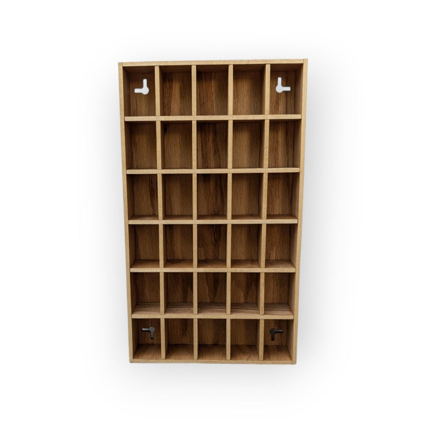 30 Compartment Wooden Display Shelf - Trinket Shelf - Curio Cabinet- Knick Knack Collection Display - Printer Tray -Figure Organizer Display