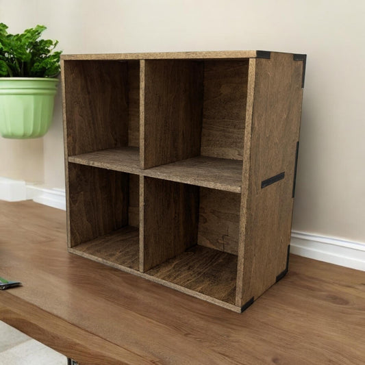 4 Compartment Wooden Display Shelf - 4x4 - Trinket Shelf - Curio Cabinet